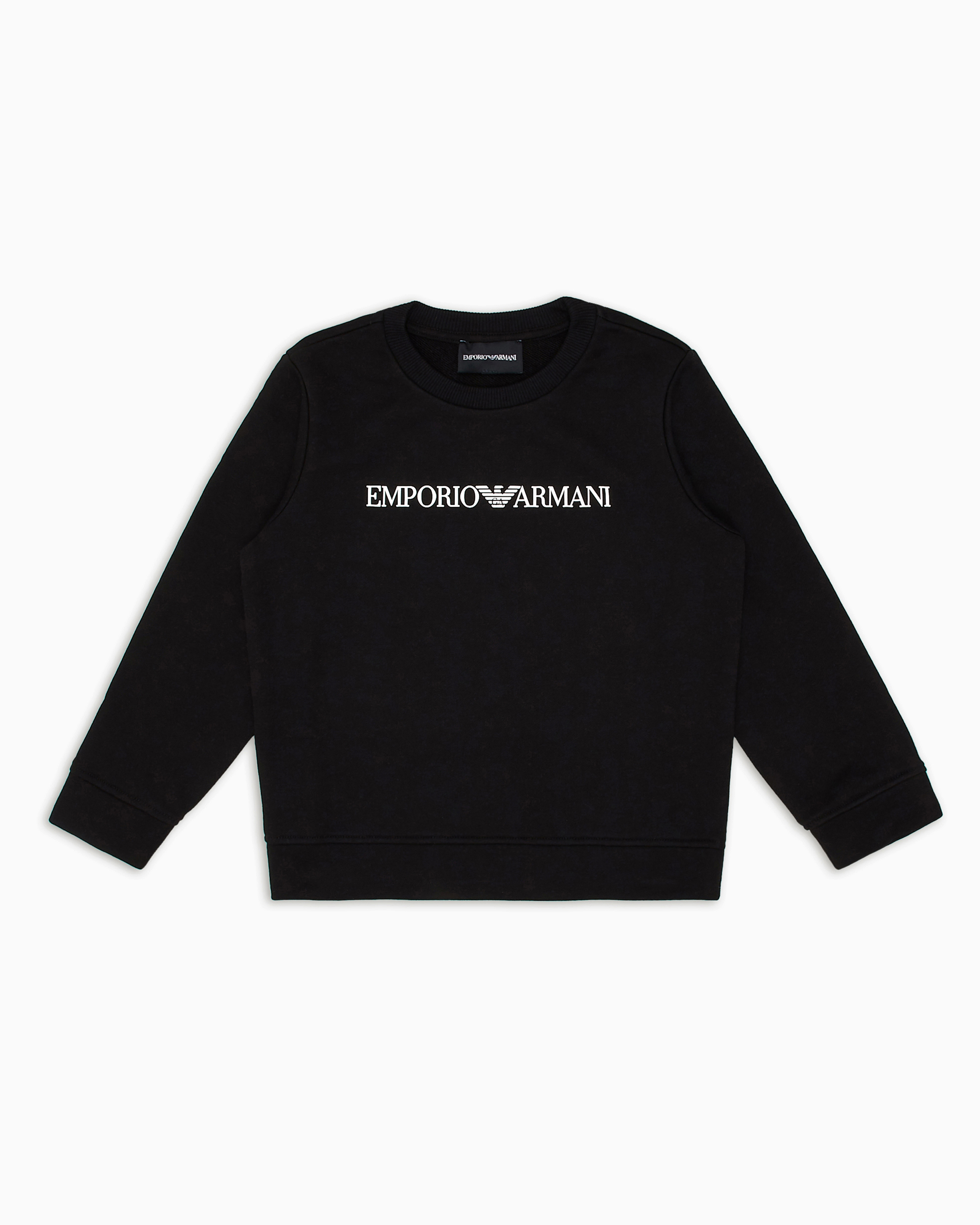 Emporio Armani - Modal-blend jersey sweatshirt with logo, Boy, Black, Size: