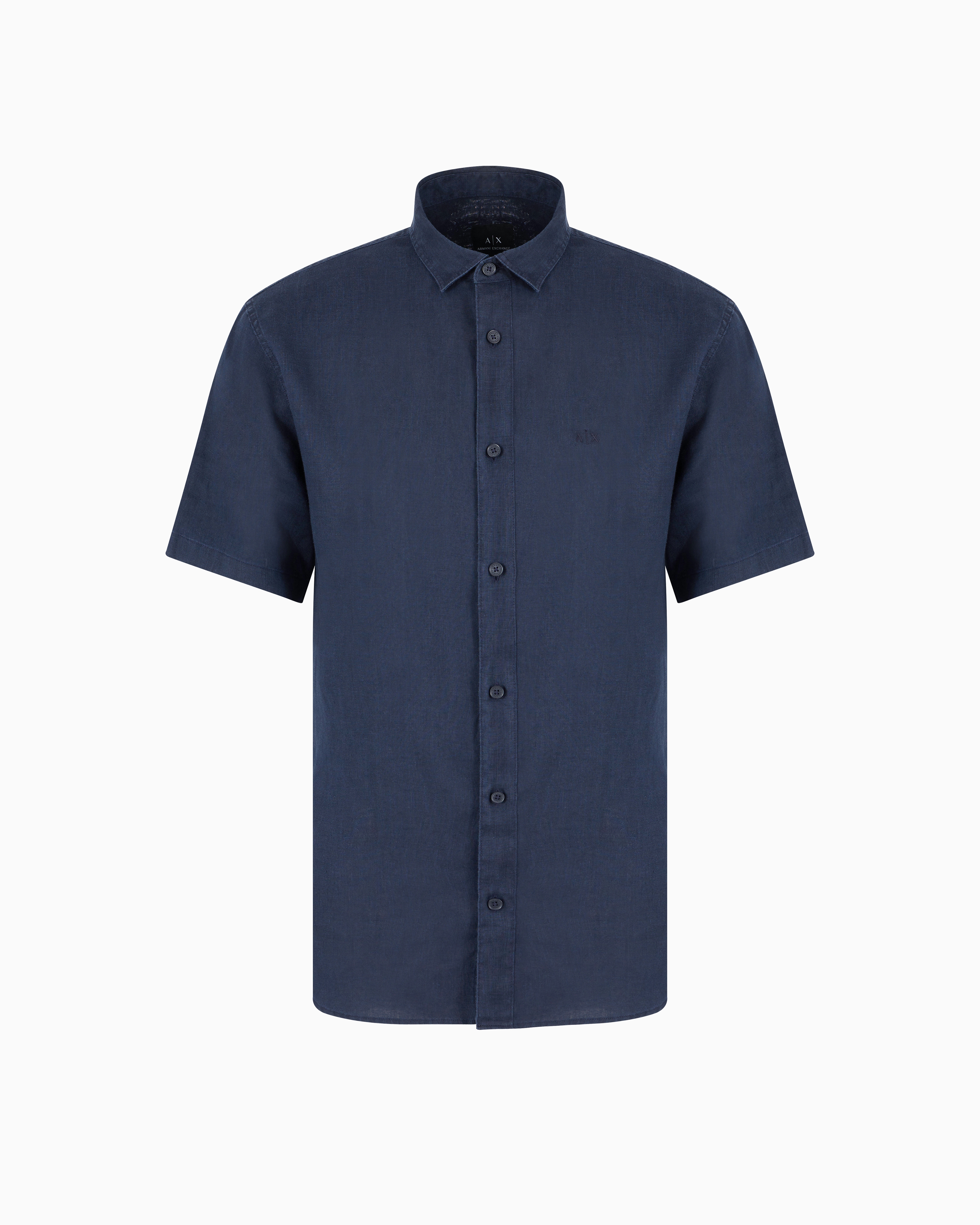 Armani Exchange - Regular fit cotton shirt, Man, Navy_blue, Size: