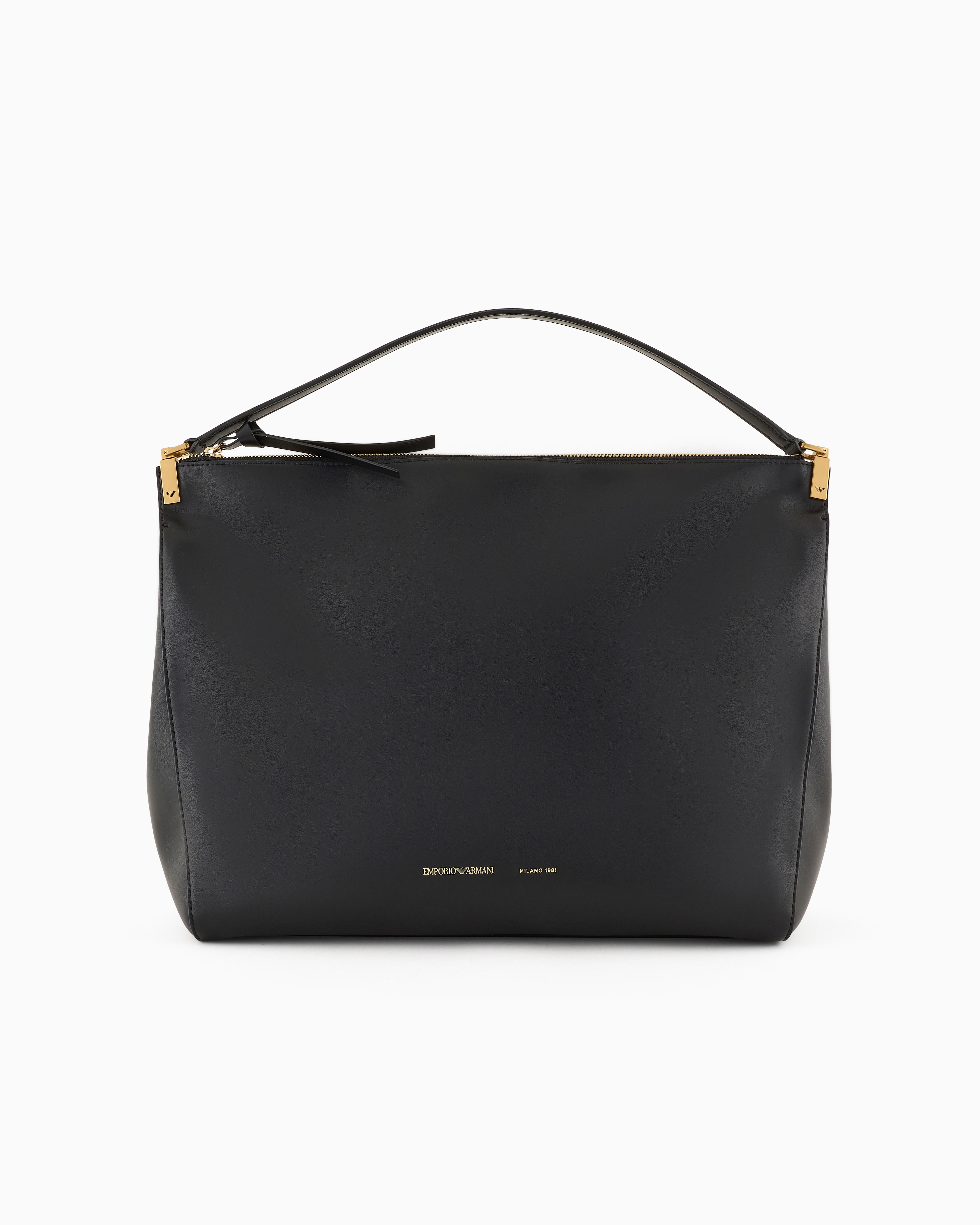 Emporio Armani - Large handbag in smooth leather, Woman, Black, Size: TU