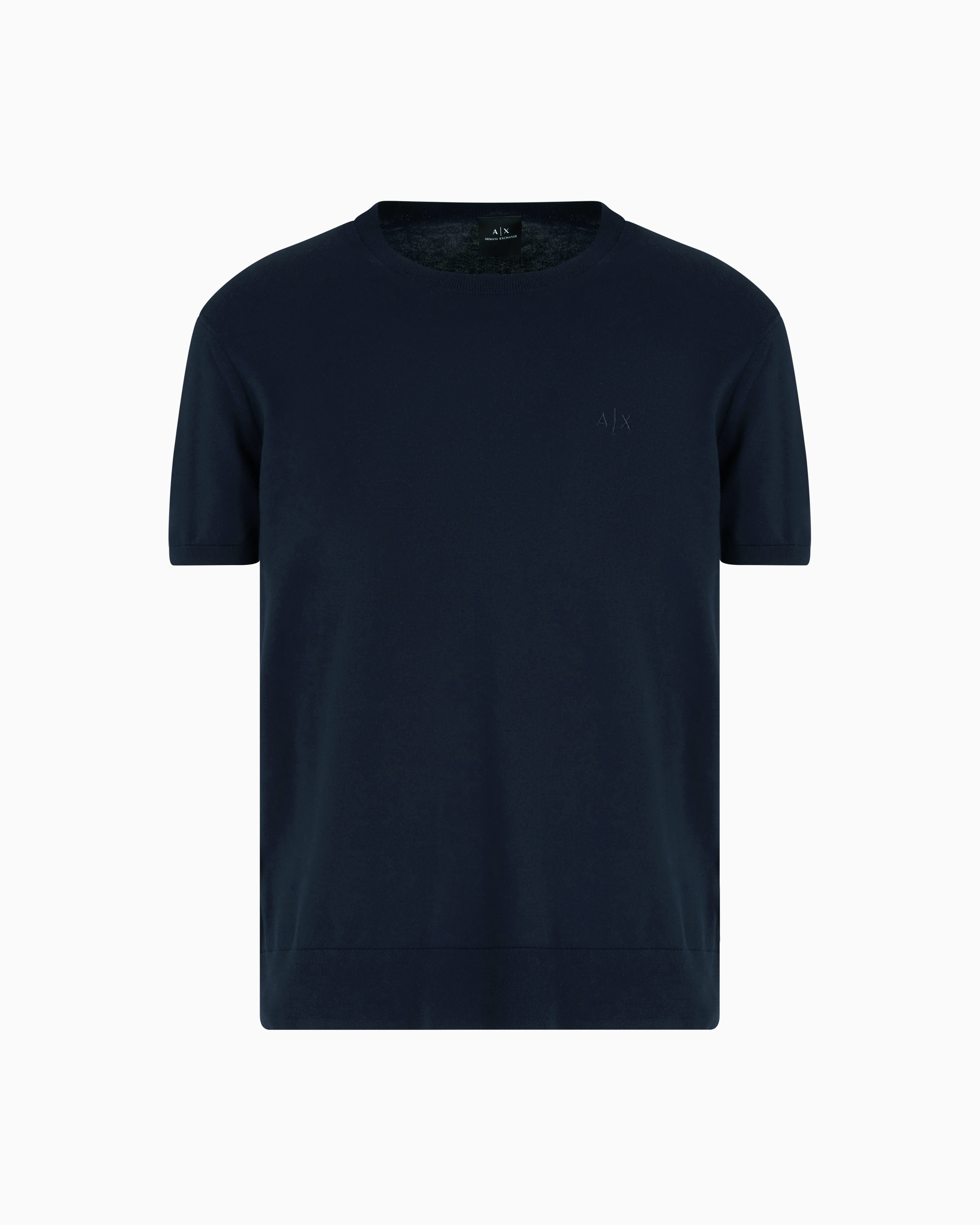 Armani Exchange -  Organic Cotton Knit T-Shirt, Man, Navy Blue, Size:
