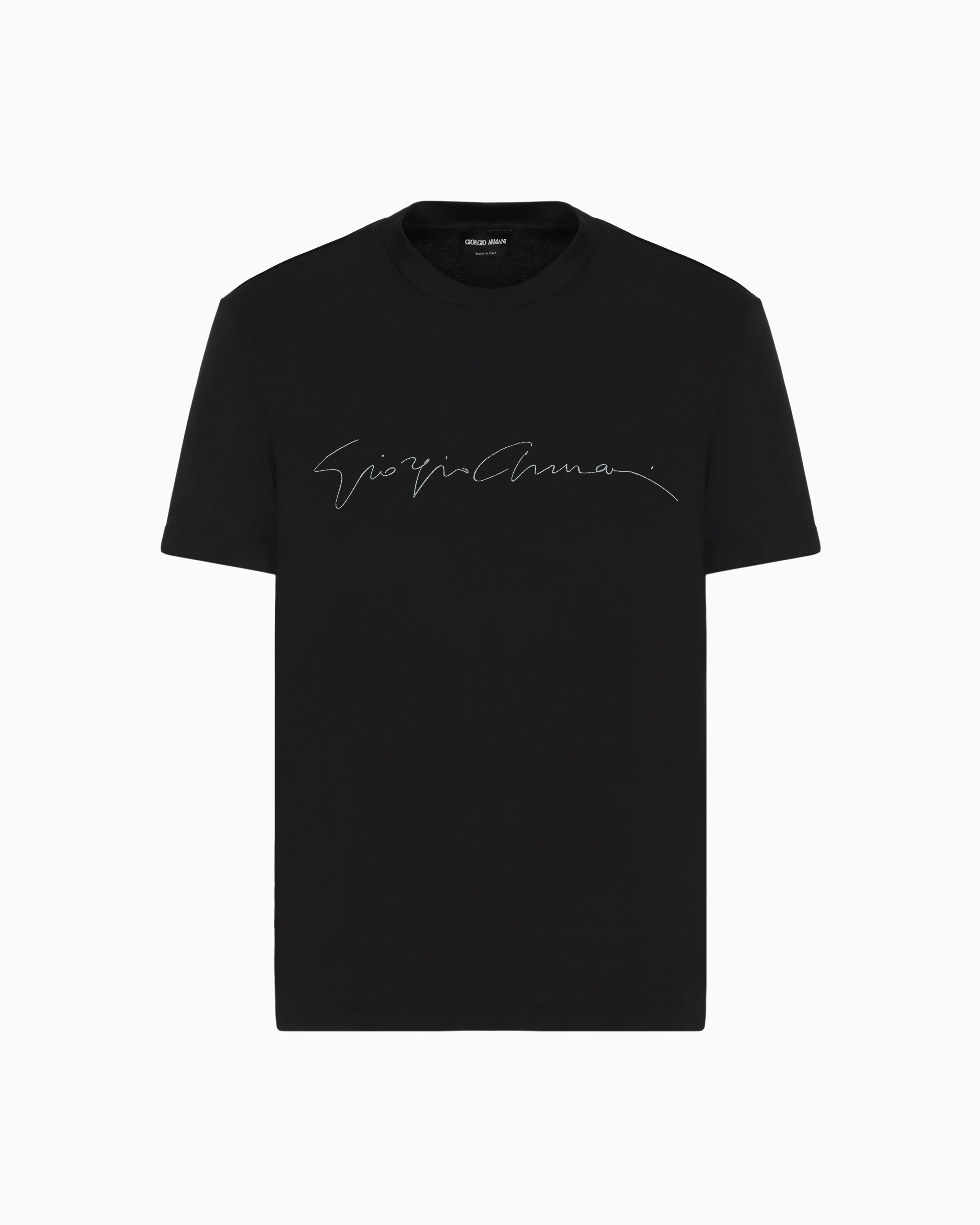 ASV stretch-viscose T-shirt with signature logo | Giorgio Armani