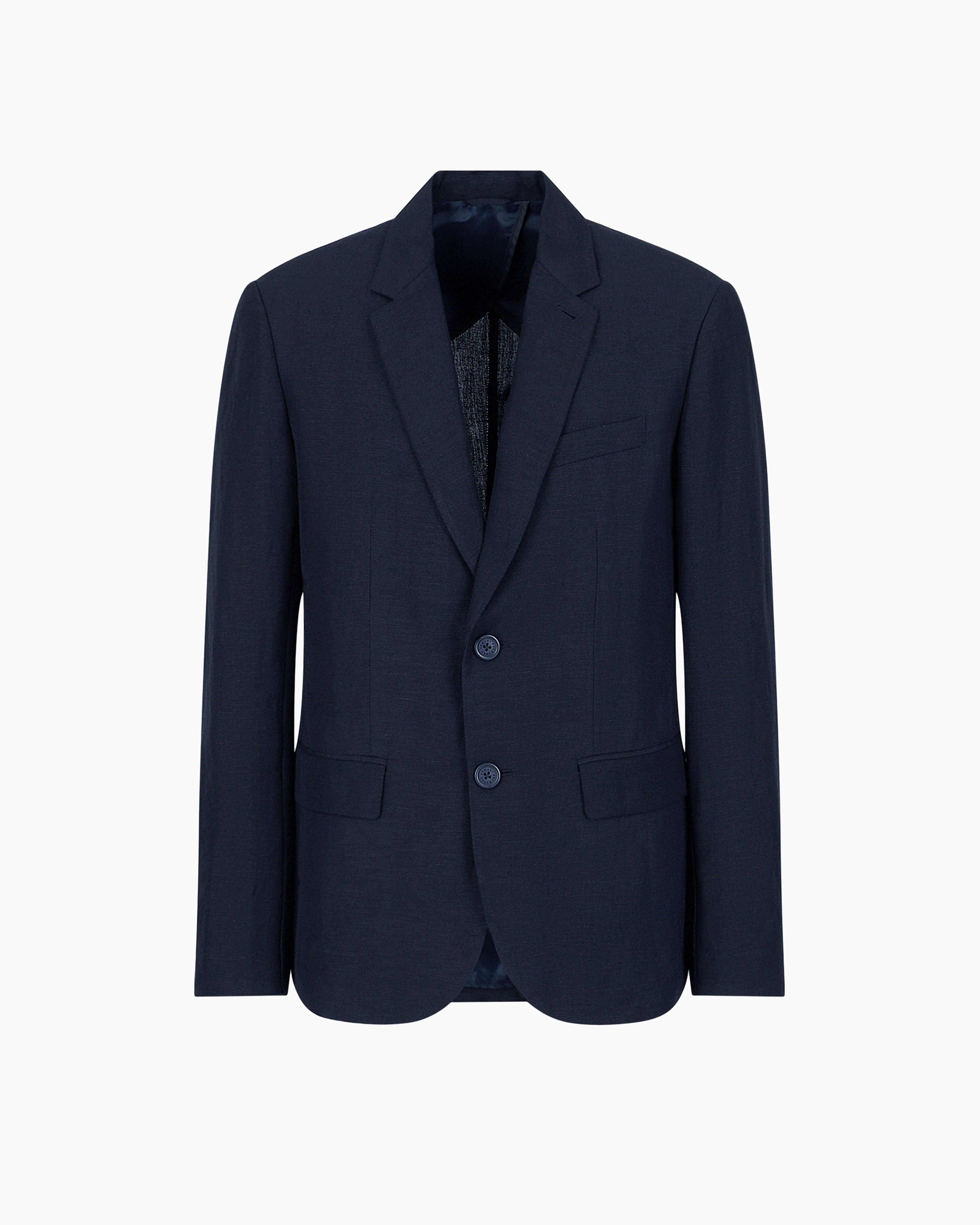 Armani Exchange - Single-breasted two-button jacket, Man, Blue, Size:
