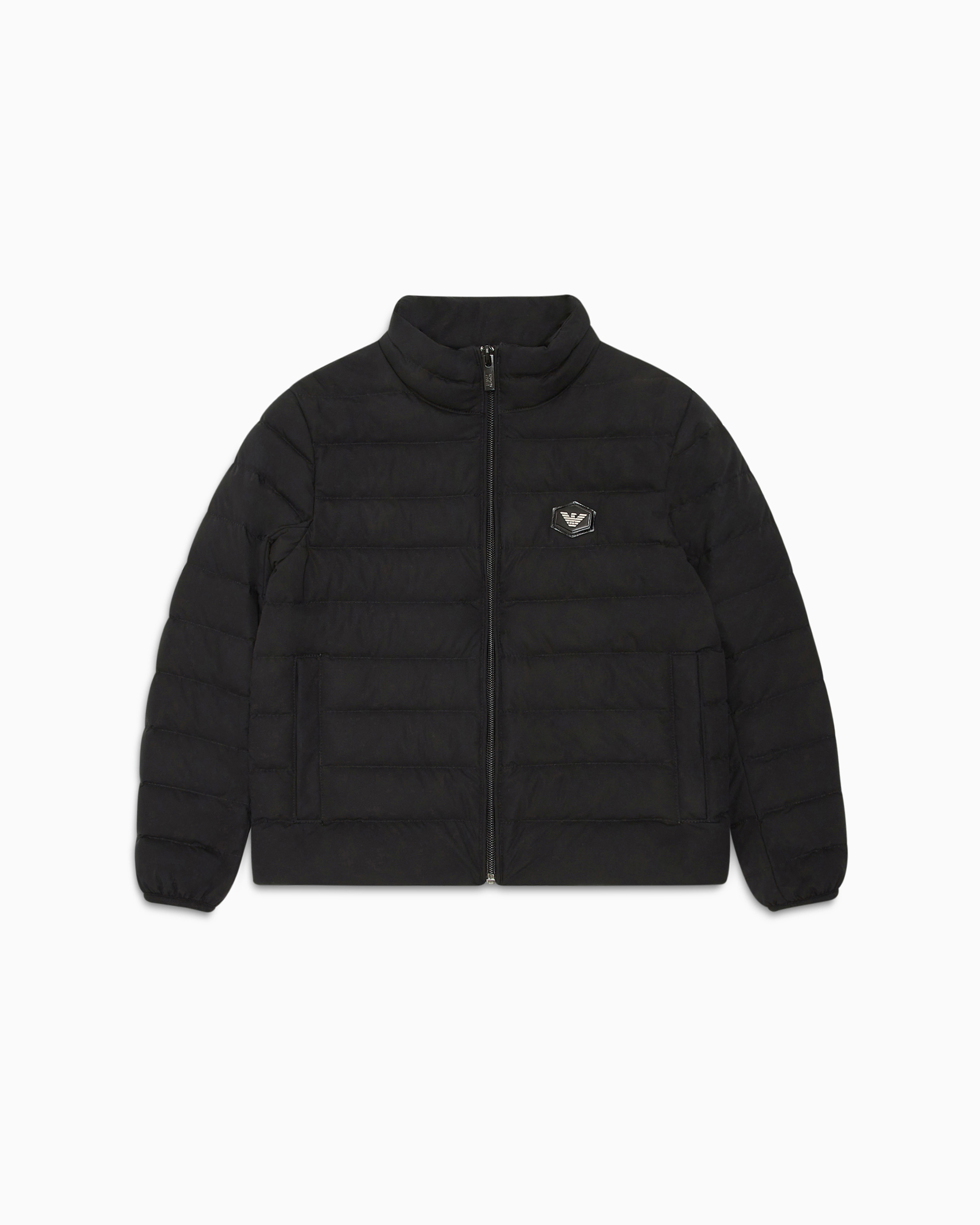 Emporio Armani - ASV quilted nylon jacket with recycled down, Boy, Black, Size: