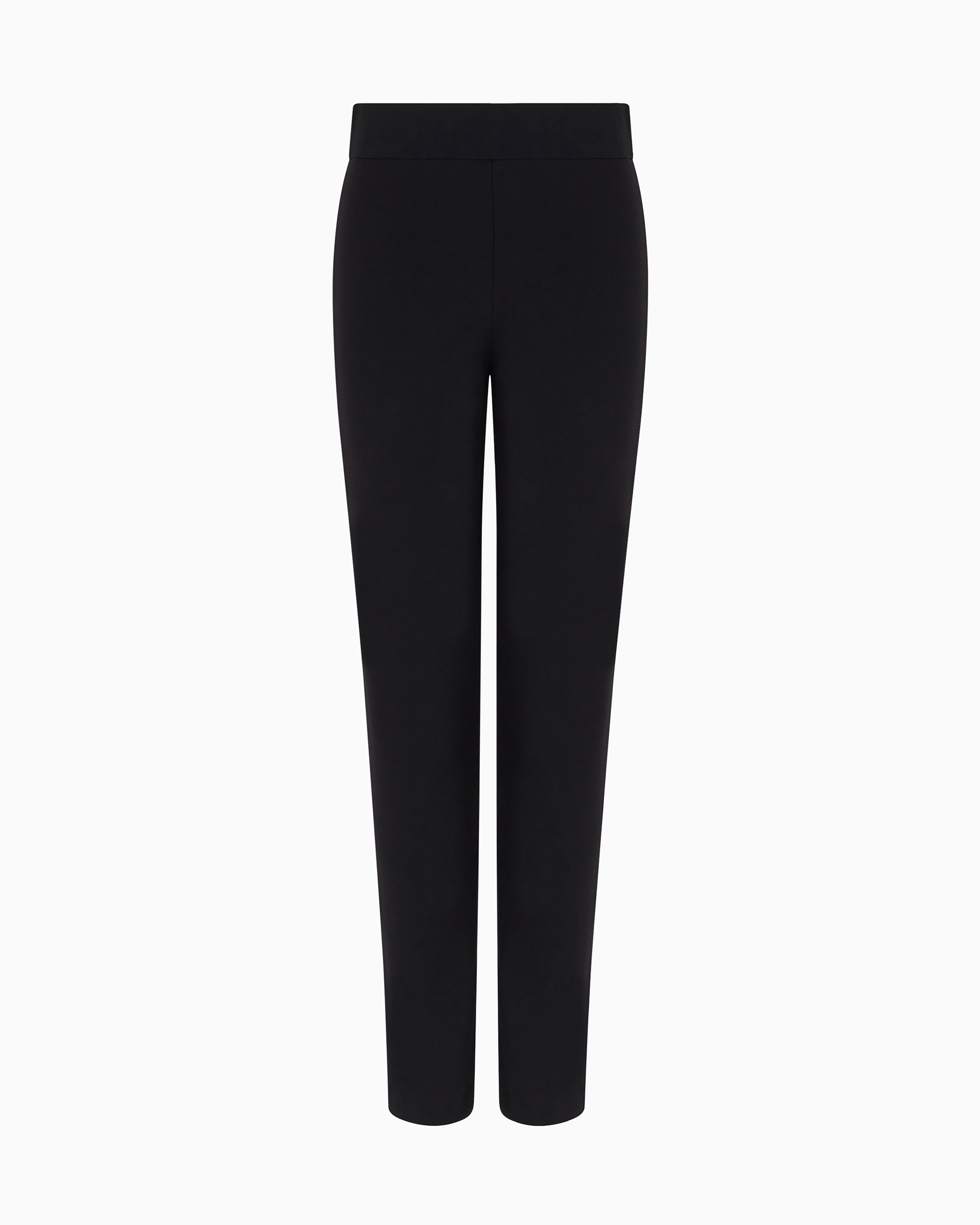 Slim fit trousers in Milano knit fabric with satin band