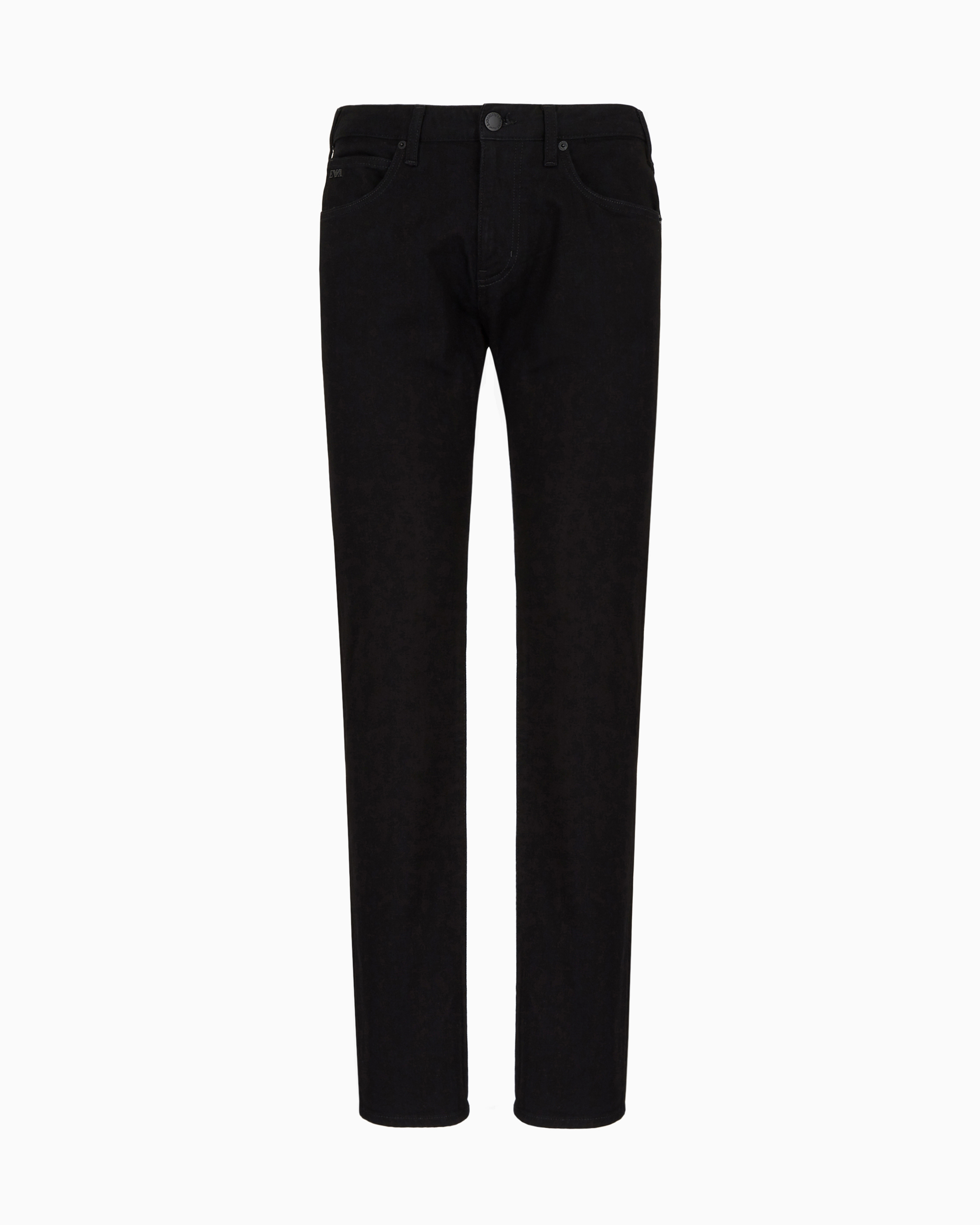 Emporio Armani - J45 Regular-fit, washed twill 10.5 oz comfort-denim jeans, Man, Black, Size: