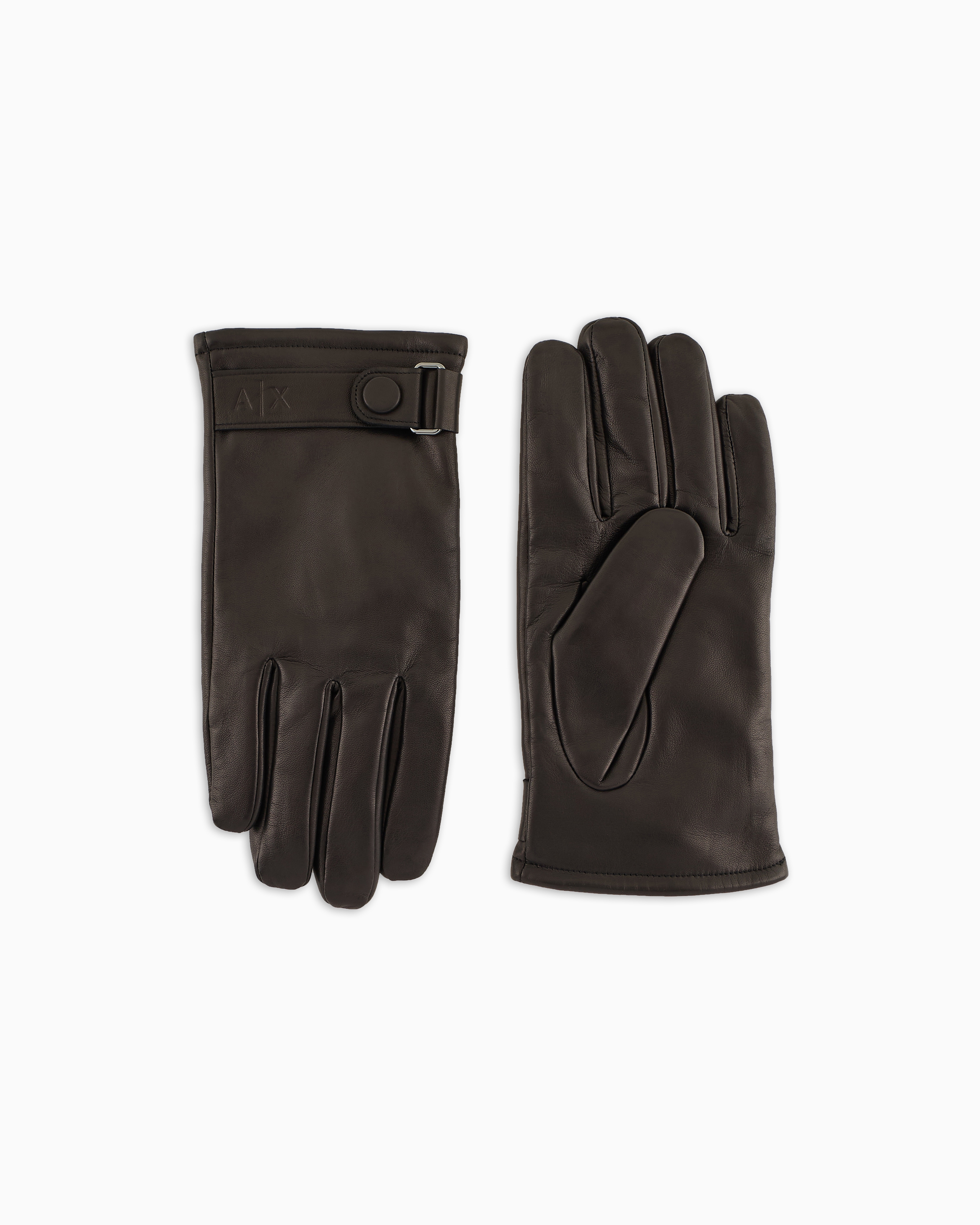 Armani Exchange - Leather gloves, Man, Black, Size: L/XL