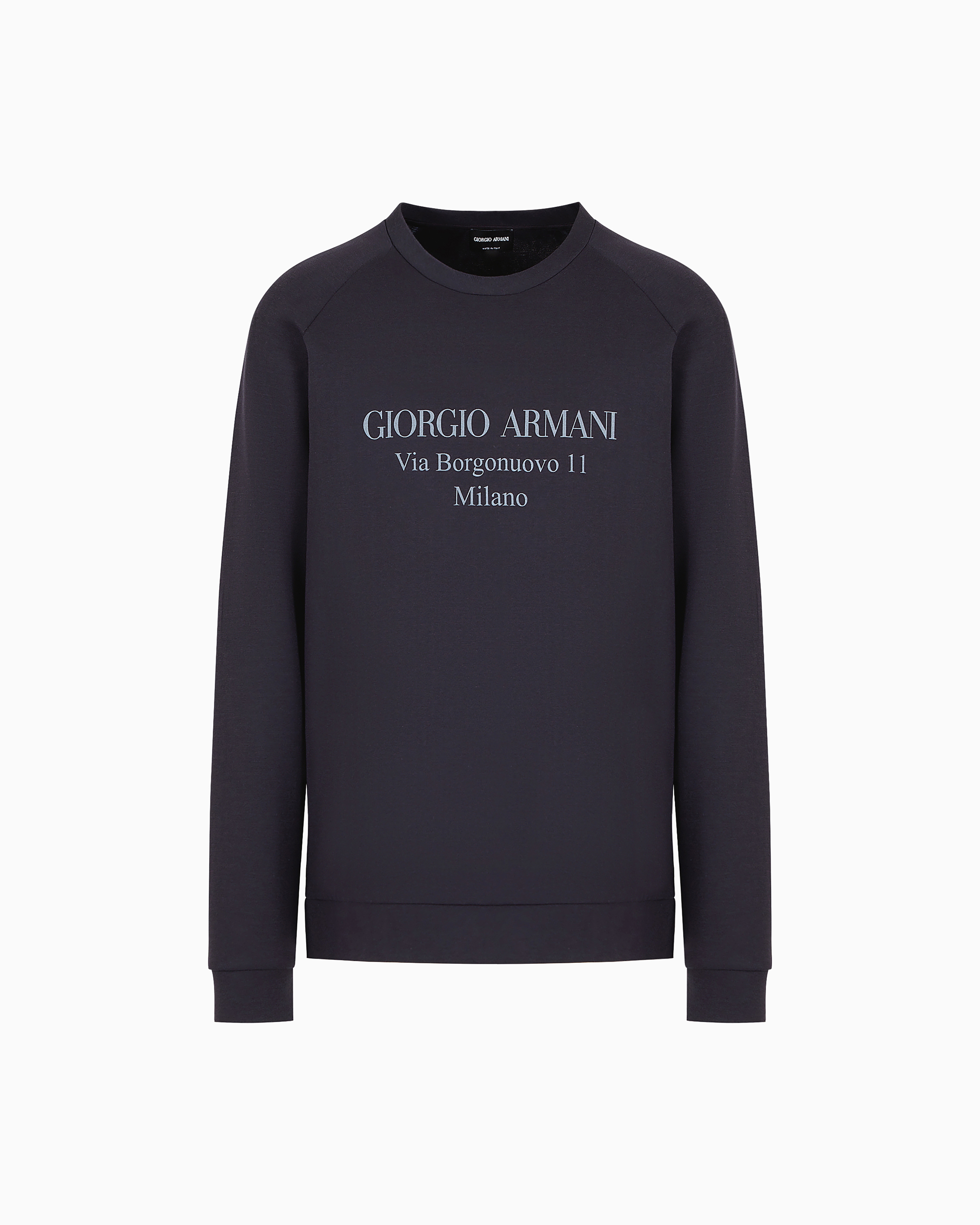 GIORGIO ARMANI★Embroidered fleece turtleneck Sweatshirt GIORGIO ARMANI Embroidered cotton-blend fleece turtleneck