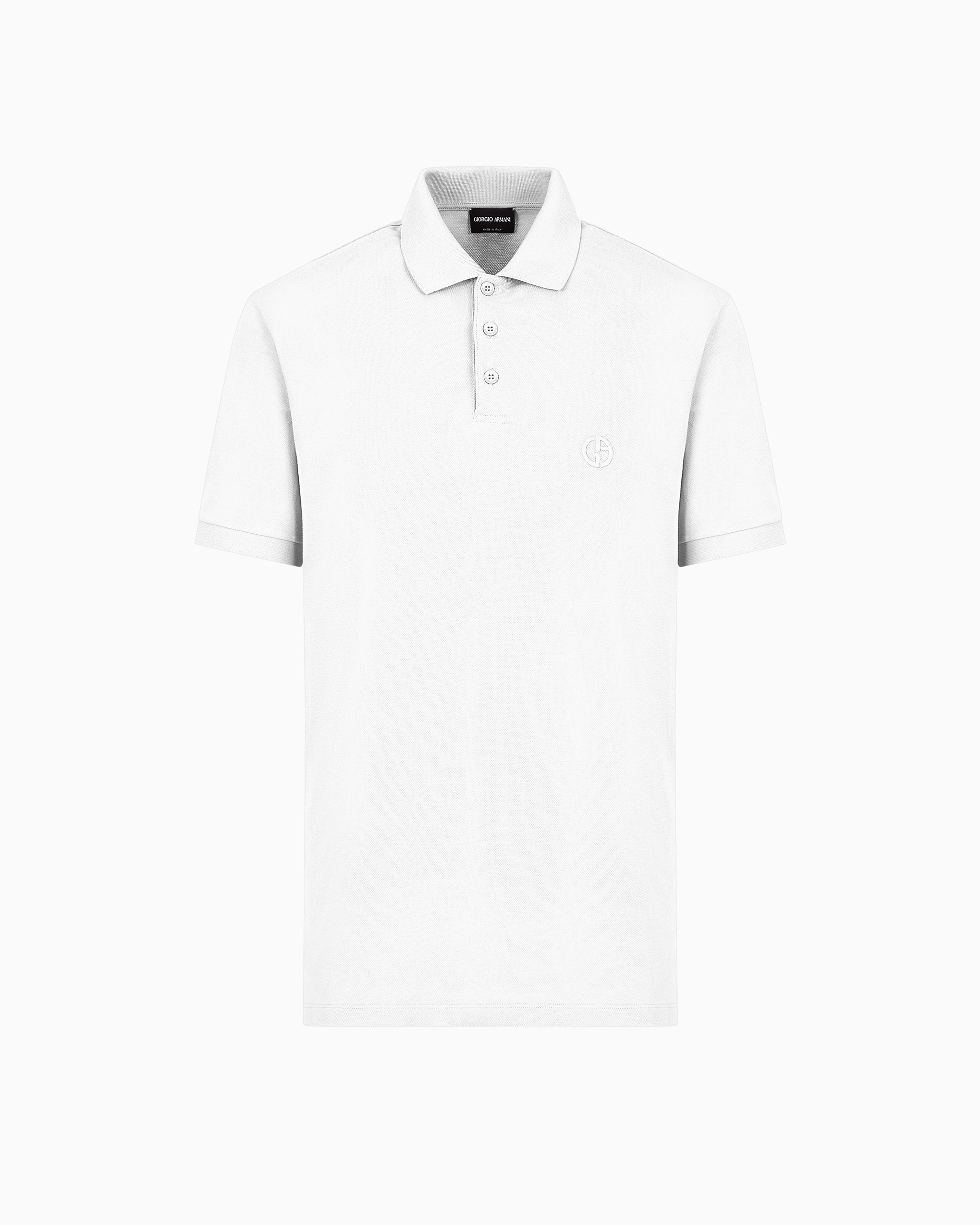 【新品】90s GIORGIO ARMANI Linen BIG Polo Stretch cotton piqué polo shirt | Giorgio Armani