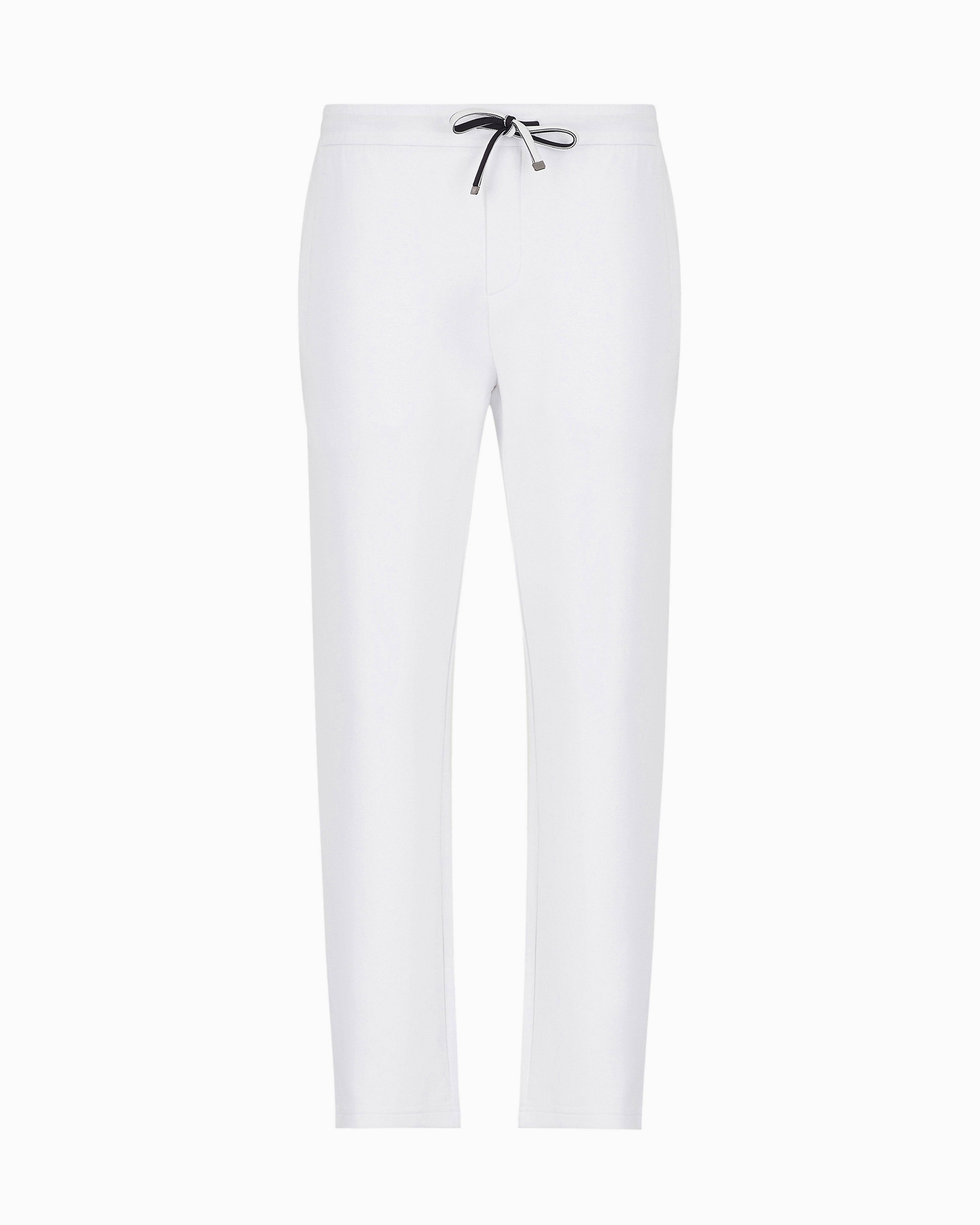 Emporio Armani - Double-jersey joggers with eagle logo patch, Man, White, Size: