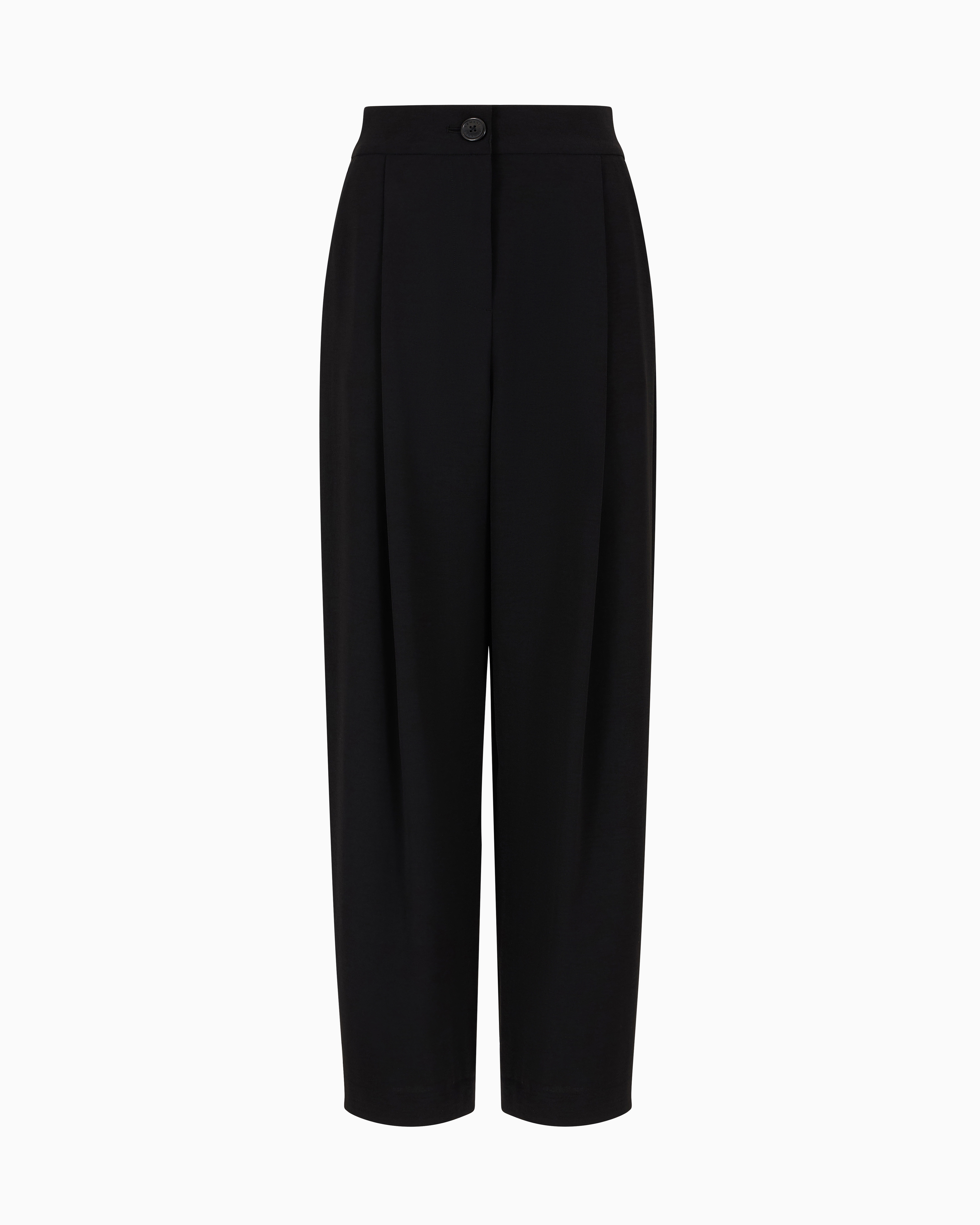 Armani Exchange - ASV Fabric Pleated Trousers, Woman, Black, Size: