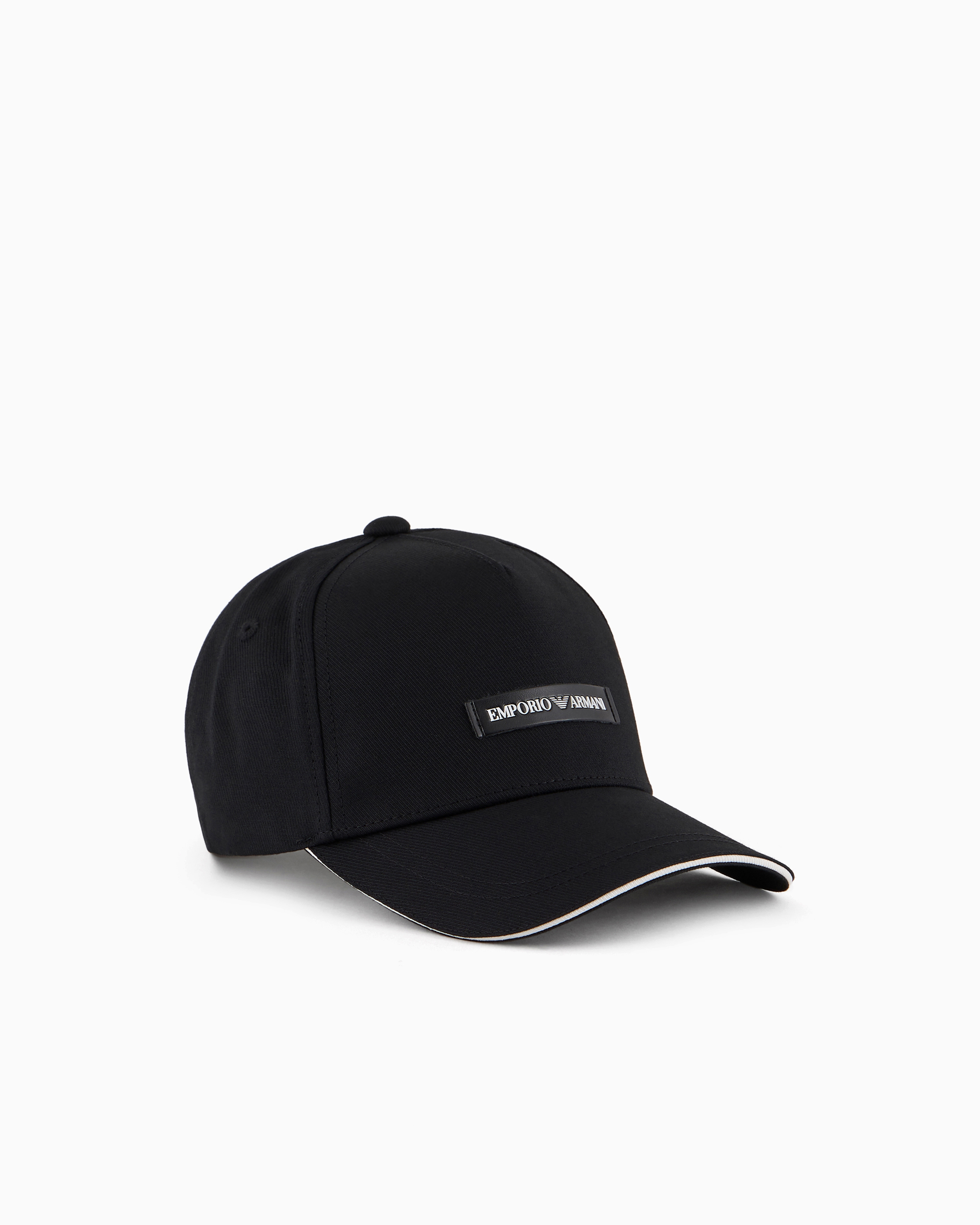 Emporio Armani - Canvas baseball cap with Emporio Armani patch, Man, Black, Size: TU