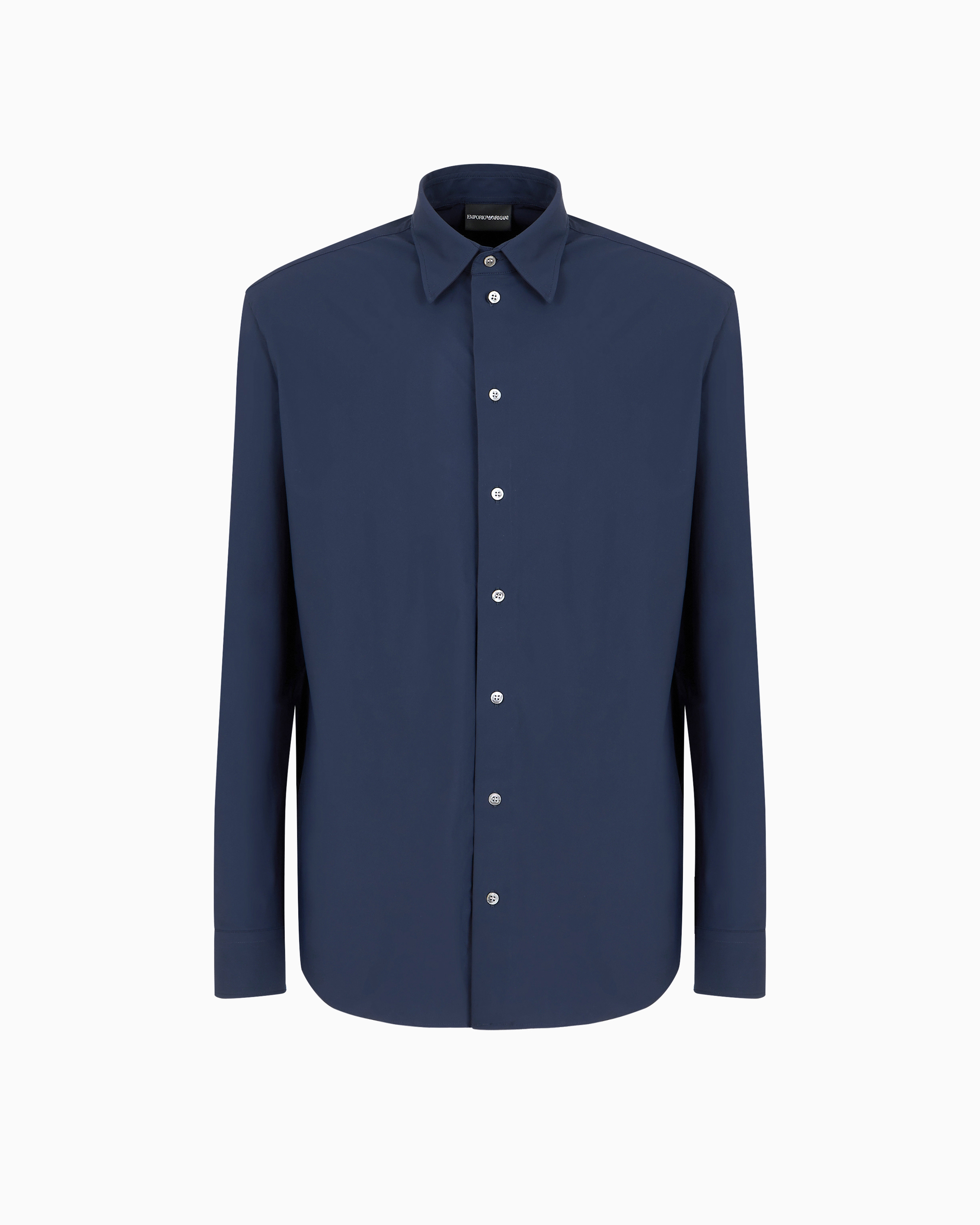 Emporio Armani - US Exclusive stretch fabric shirt, Man, Blue, Size: