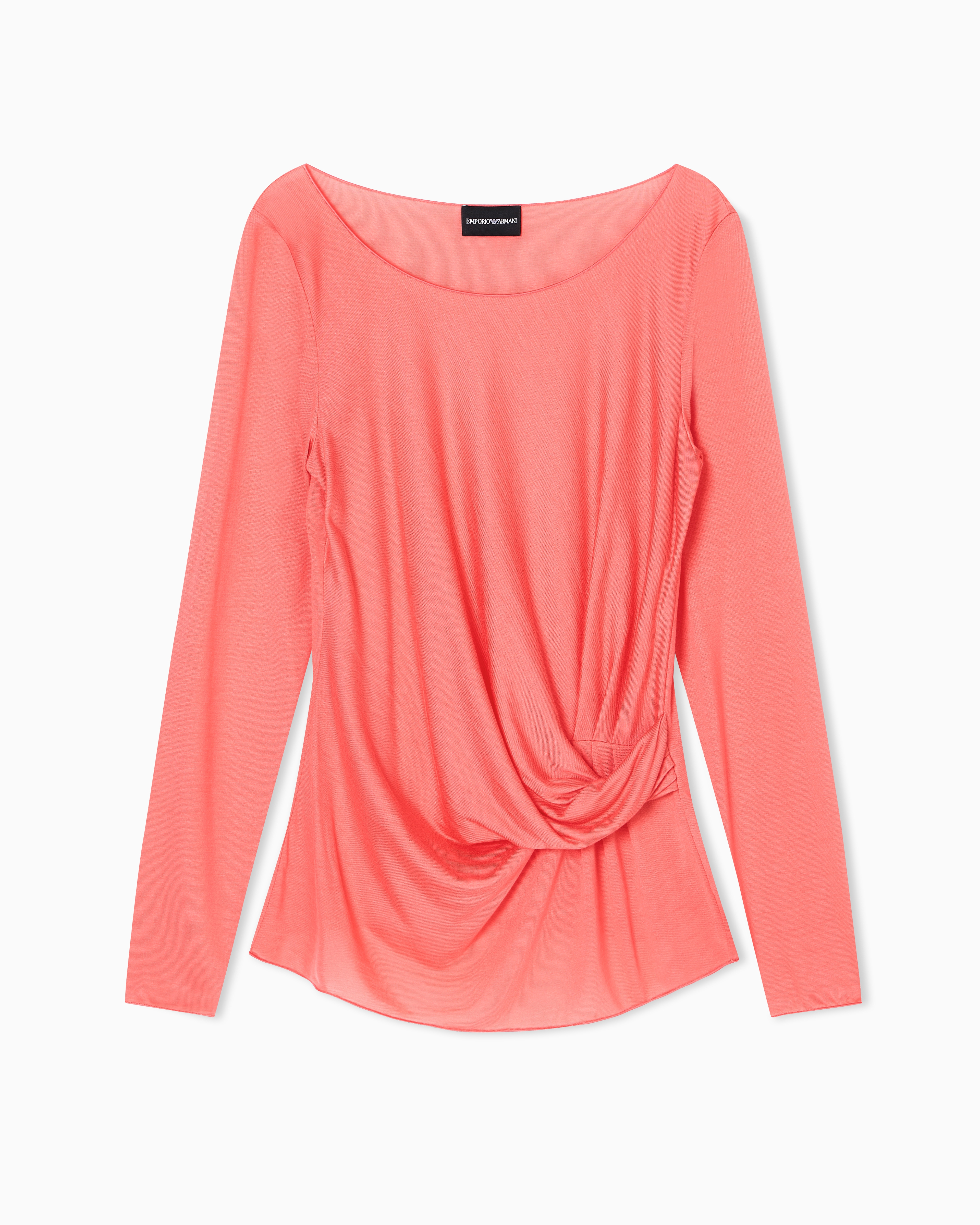 Emporio Armani - Jersey jumper with twist, Woman, Red, Size: