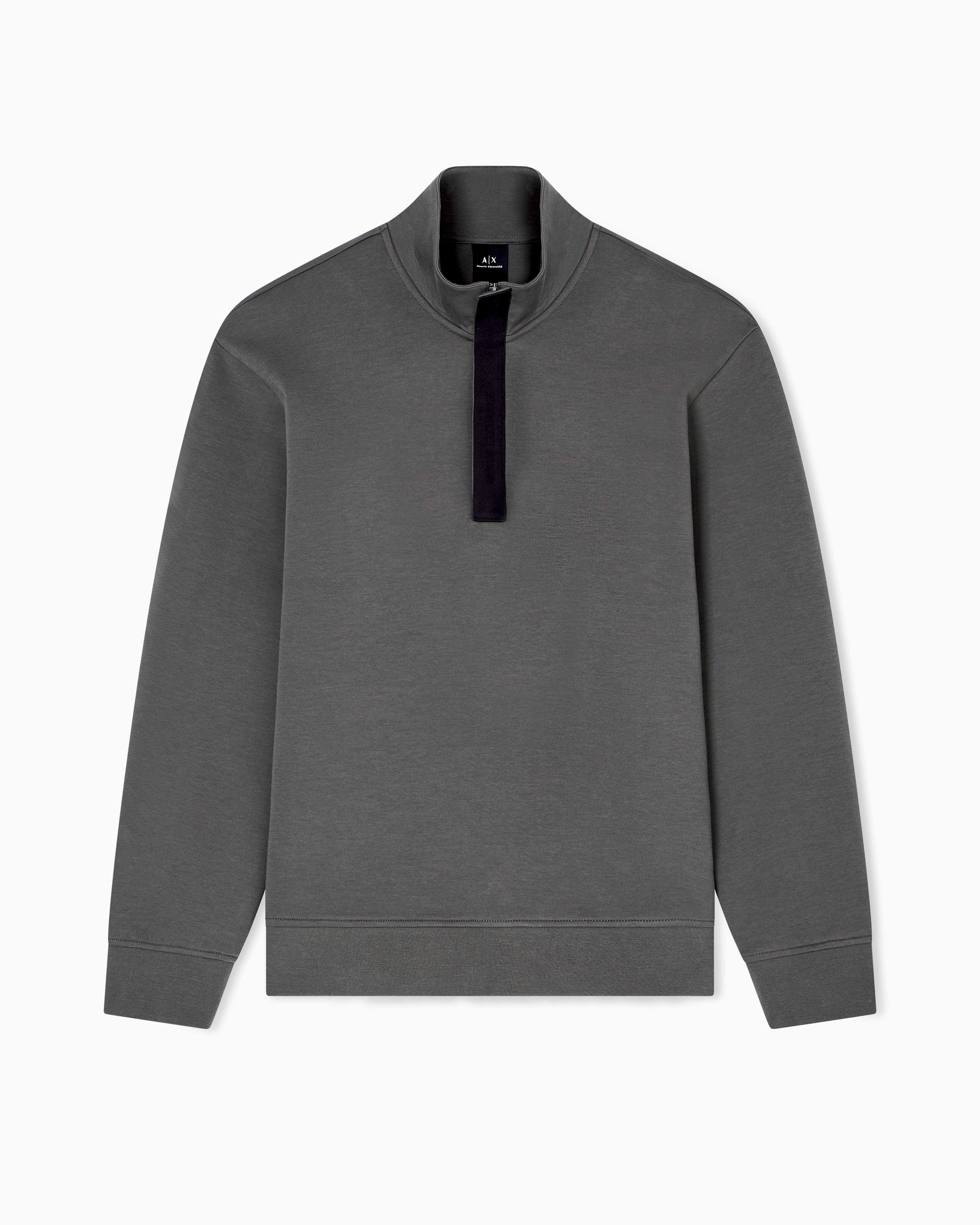 Armani Exchange - Sweatshirt with high neck and buttons, Man, Green, Size: