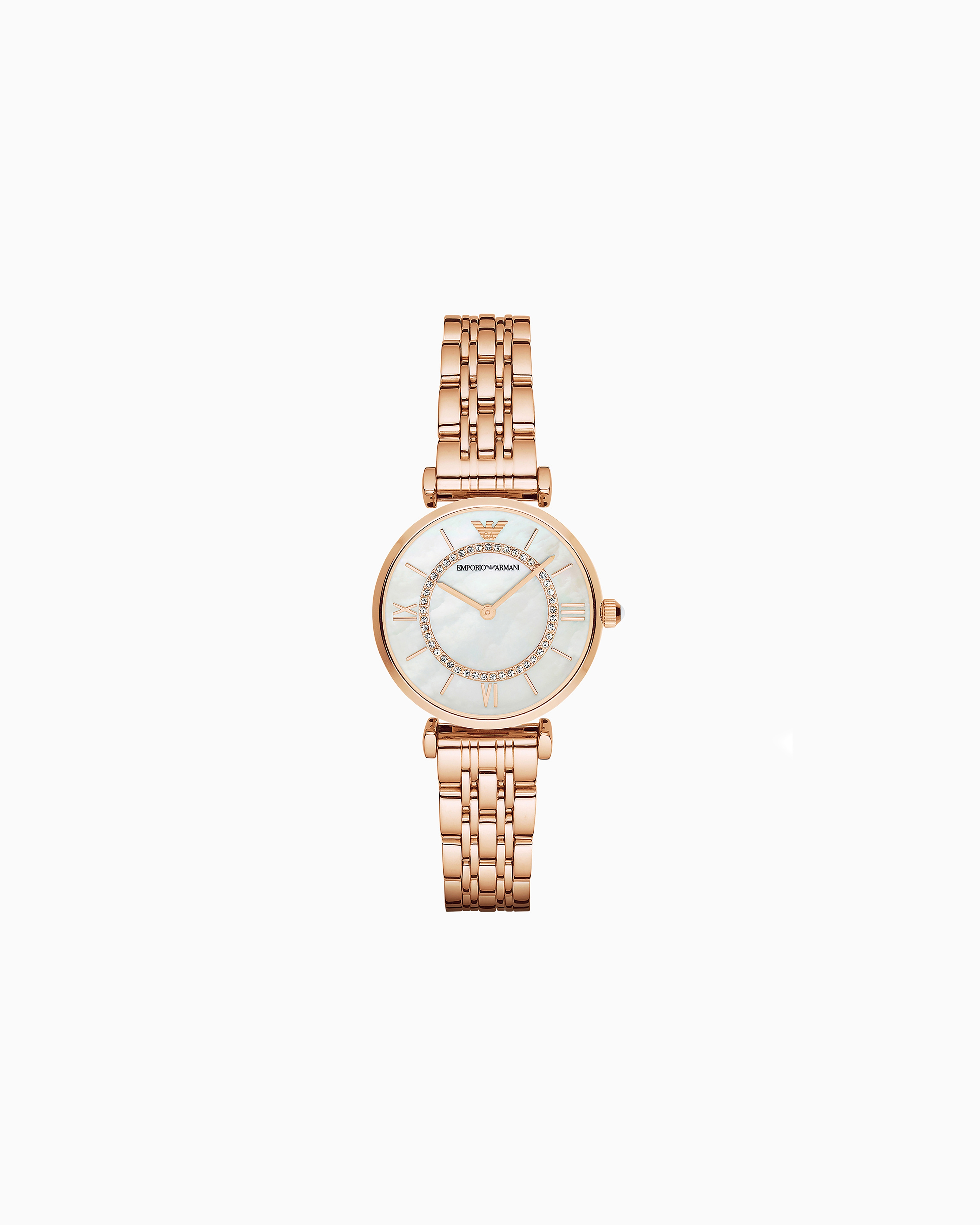 Emporio Armani - Women's Two-Hand Rose Gold-Tone Stainless Steel Watch, Woman, Multicoloured, Size: TU