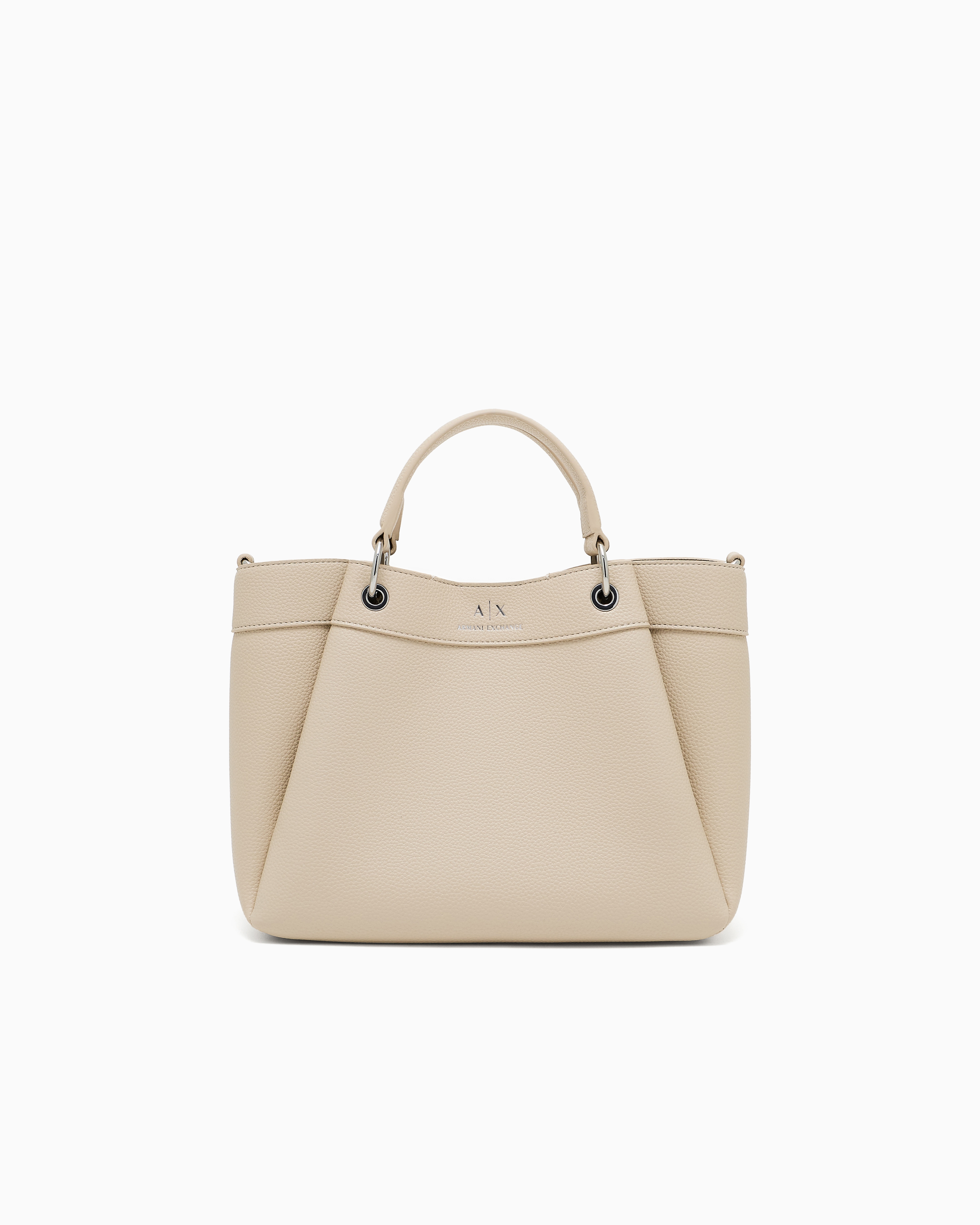 Armani Exchange - Medium handbag with degradè shoulder strap, Woman, Beige, Size: TU