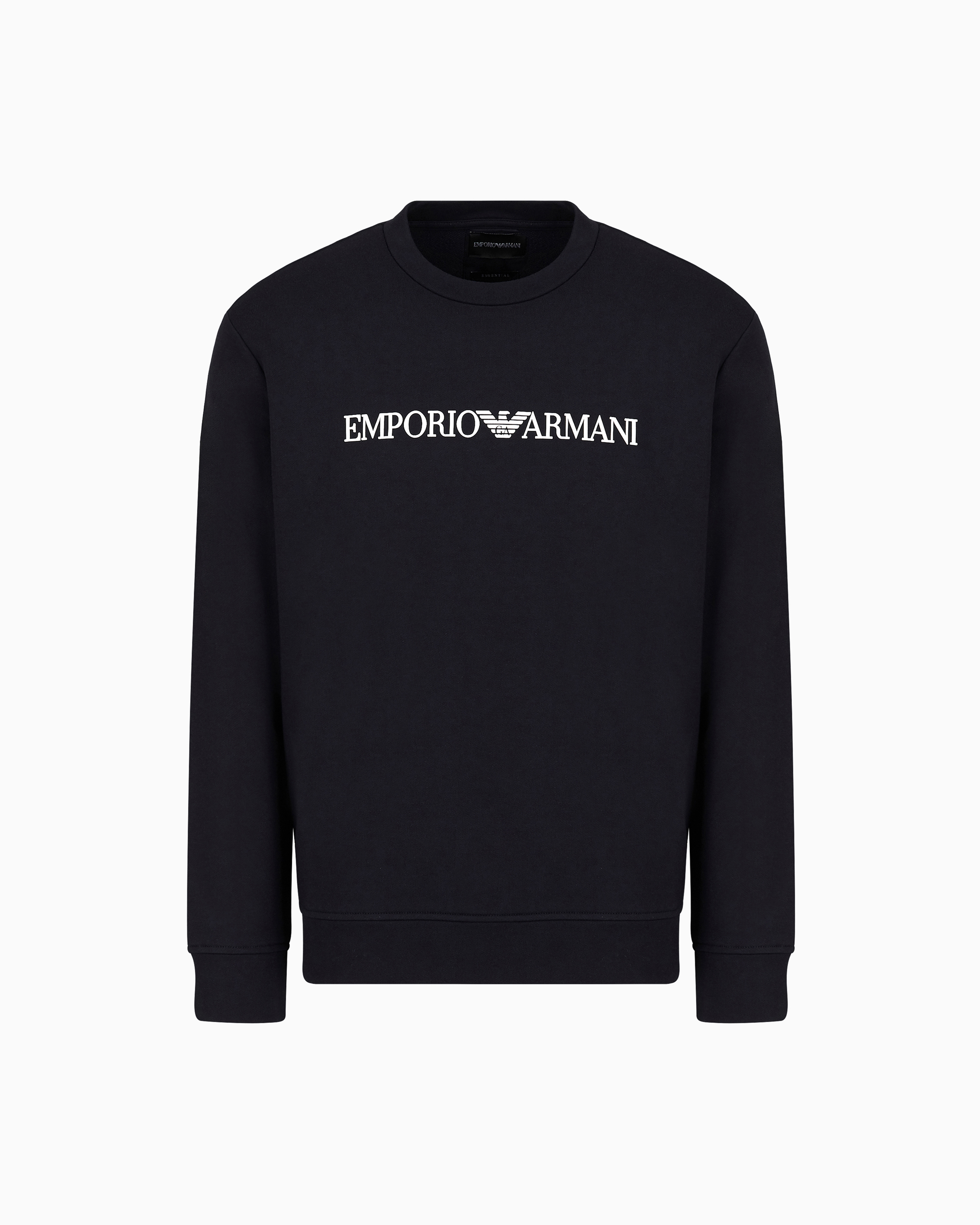 Emporio Armani - Modal-blend sweatshirt with logo print, Man, Navy Blue, Size: