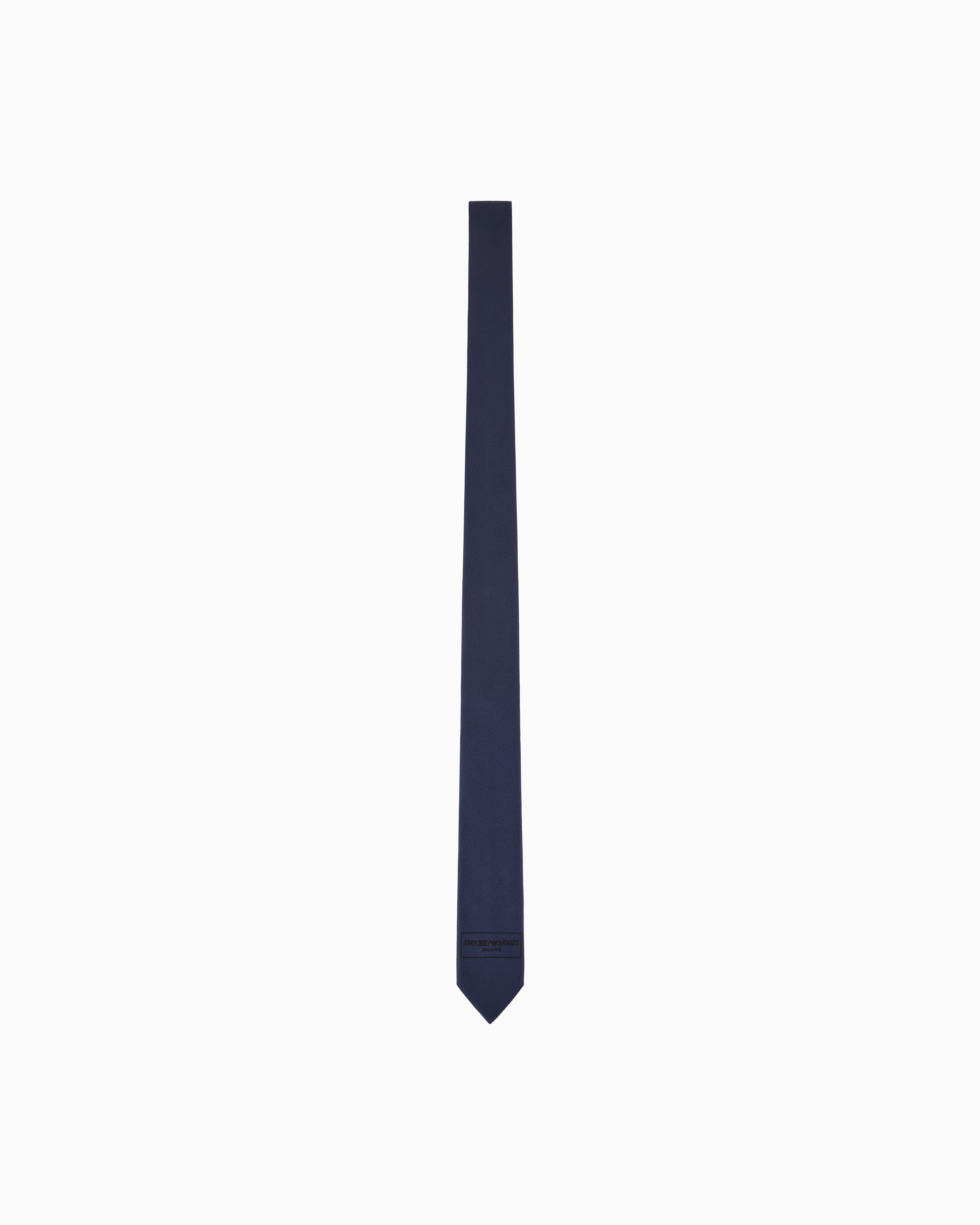 Emporio Armani - Pure silk tie with logo, Boy, Navy Blue, Size: