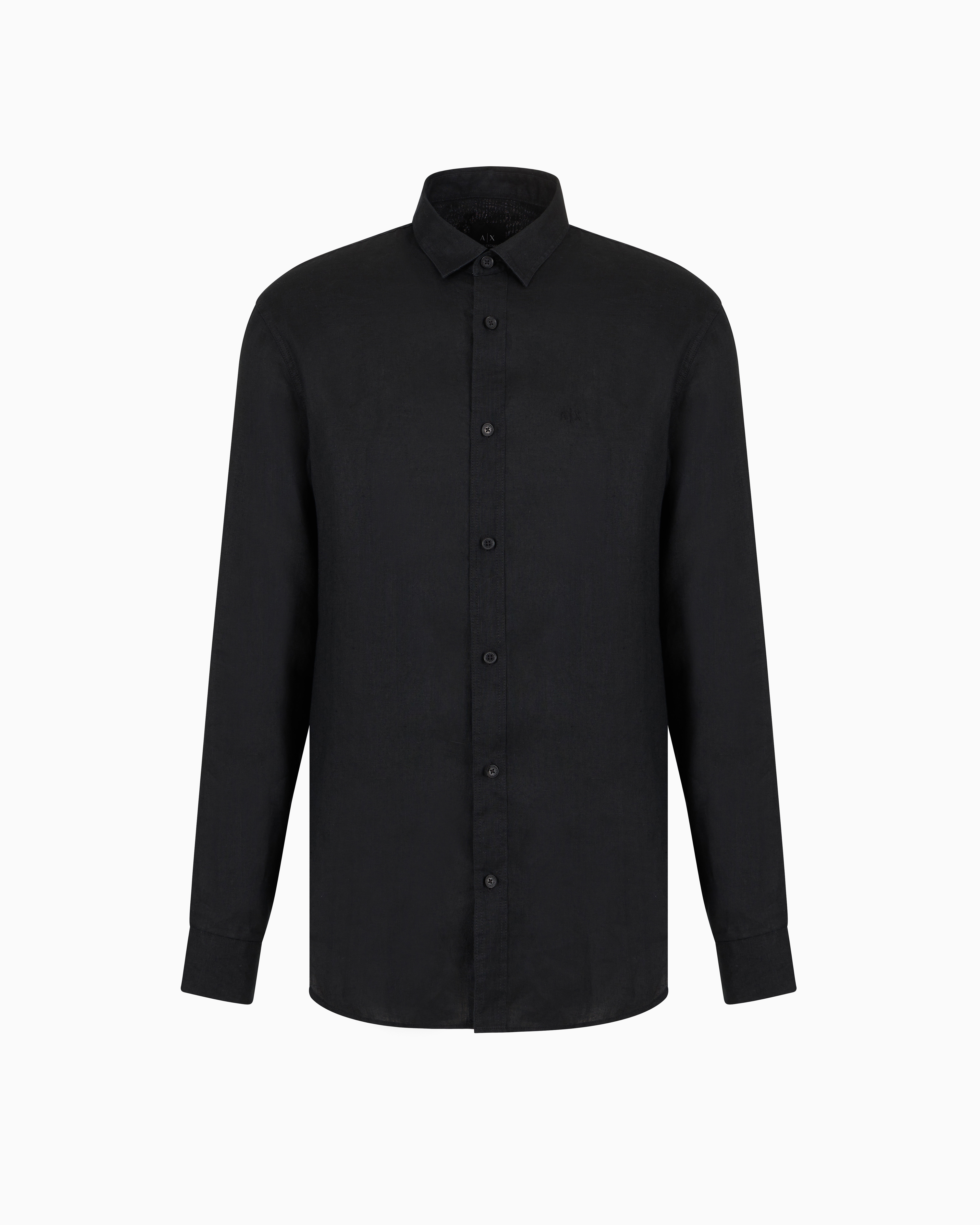 Armani Exchange - Regular fit cotton shirt, Man, Black, Size:
