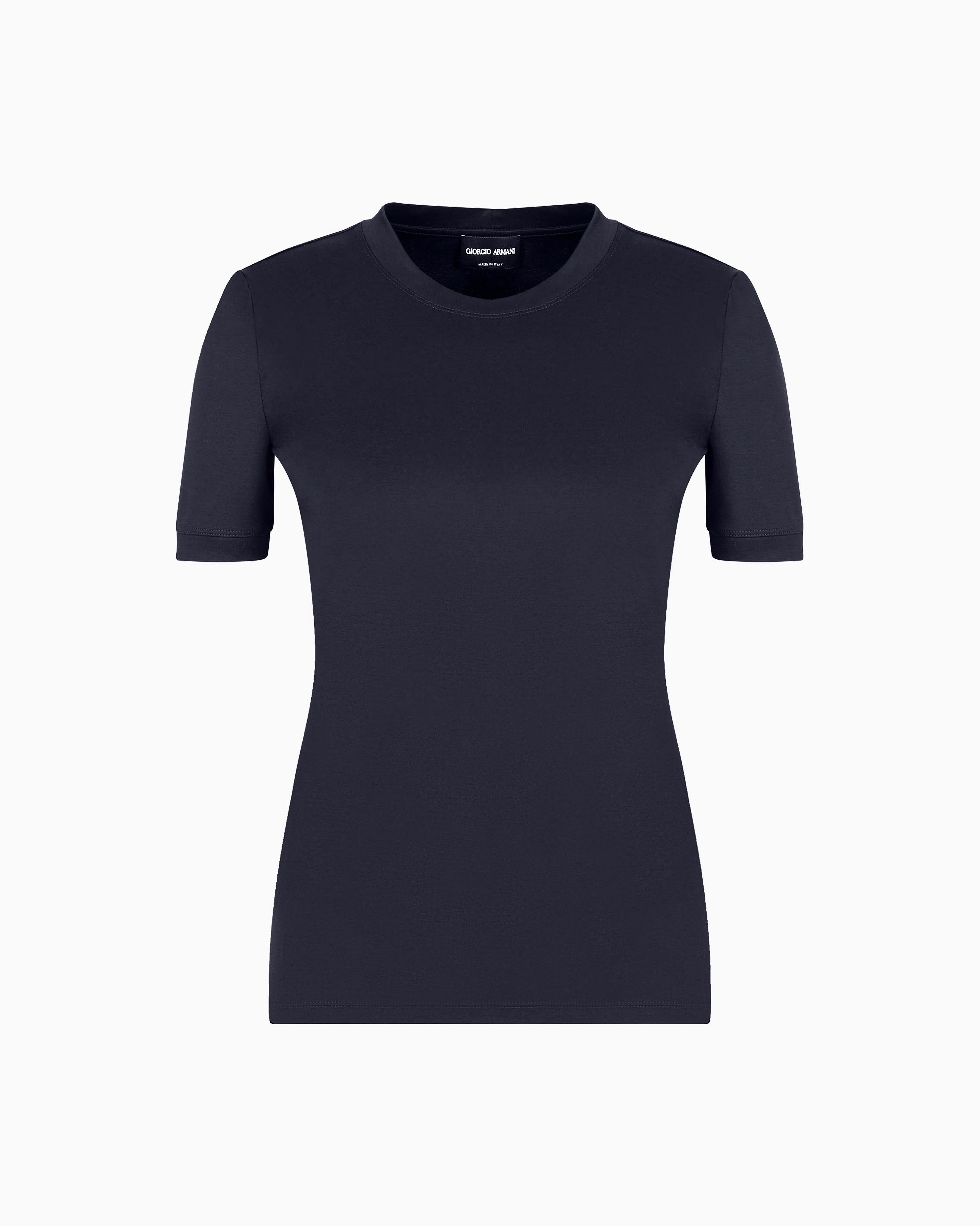 Tシャツ・カットソー GIORGIO ARMANI Viscose t-shirt Nero Stretch viscose jersey T-shirt | Giorgio Armani
