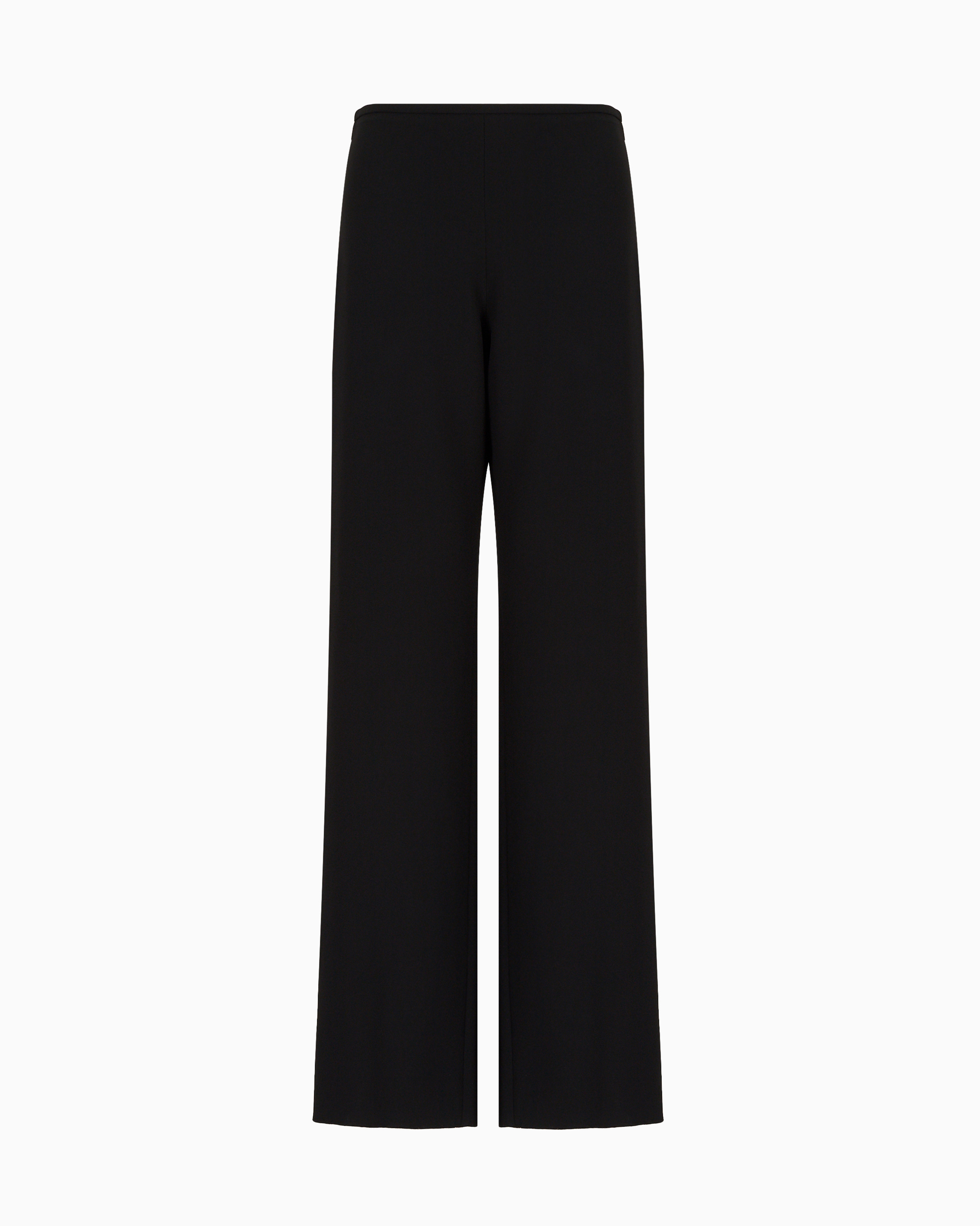Emporio Armani - Cady crêpe palazzo trousers, Woman, Black, Size: