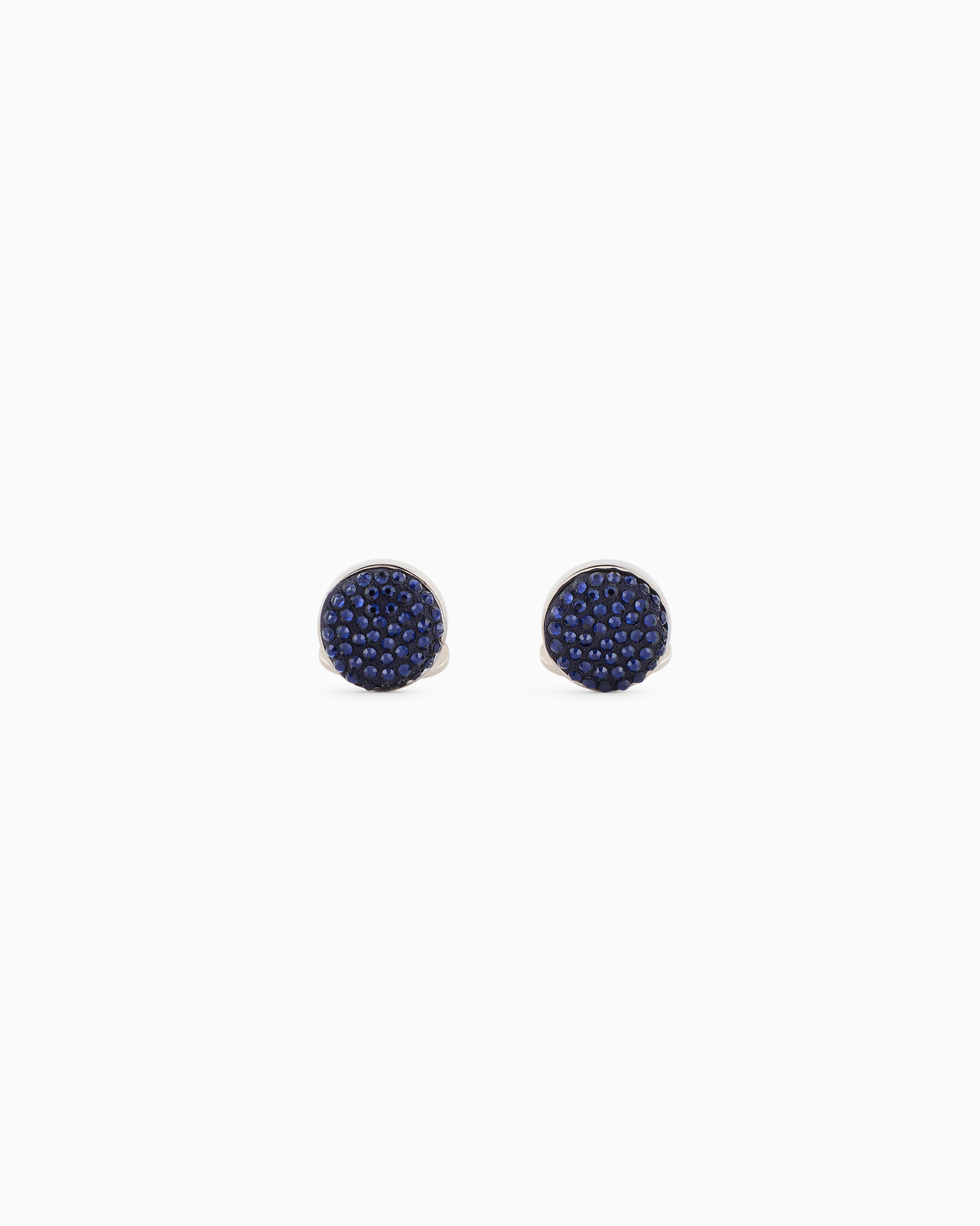 Giorgio Armani Boutons De Manchette En Argent Sterling Avec Satin Et Cristaux In Blue