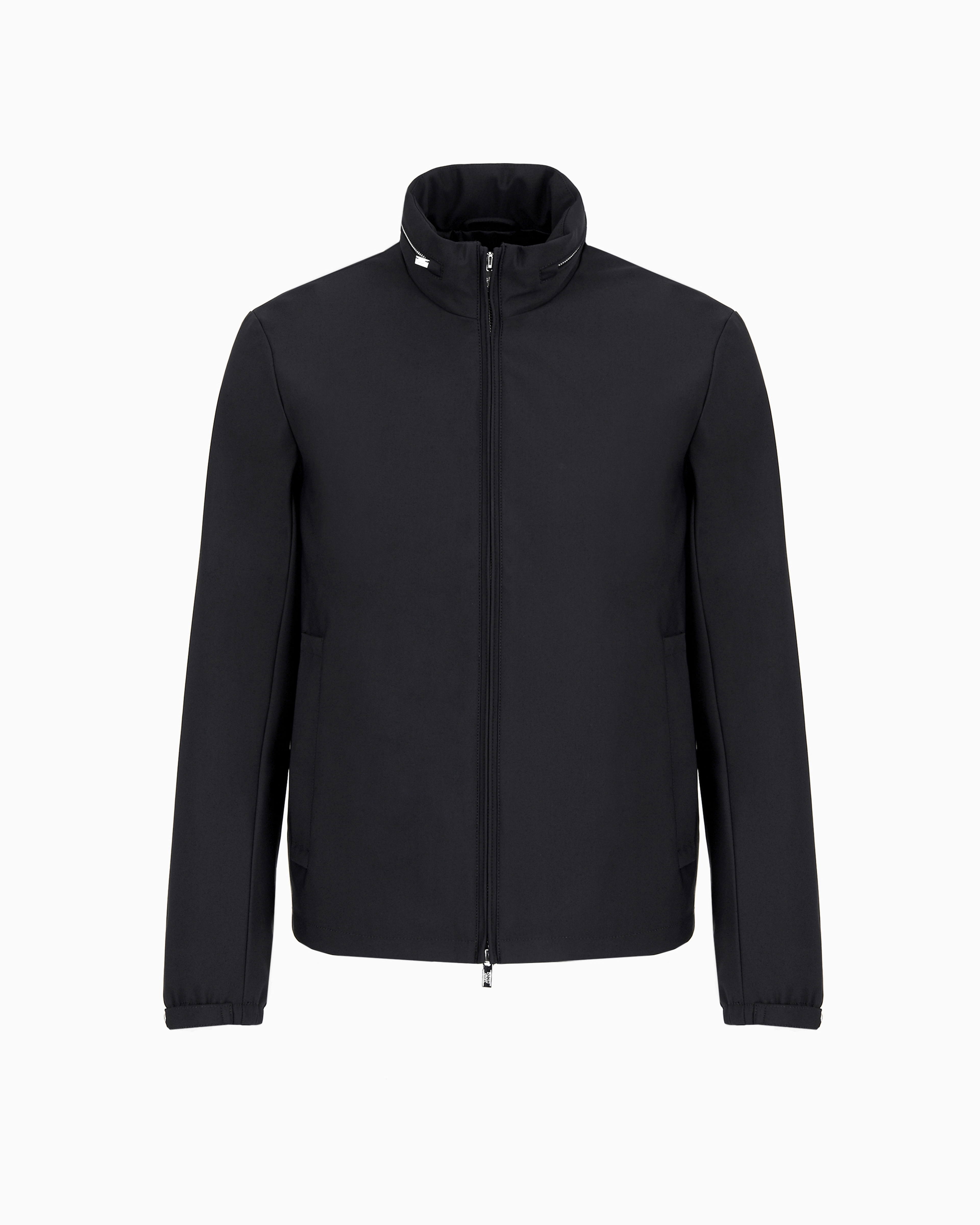 Emporio Armani - Full-zip nylon blouson with stowaway hood, Man, Black, Size: