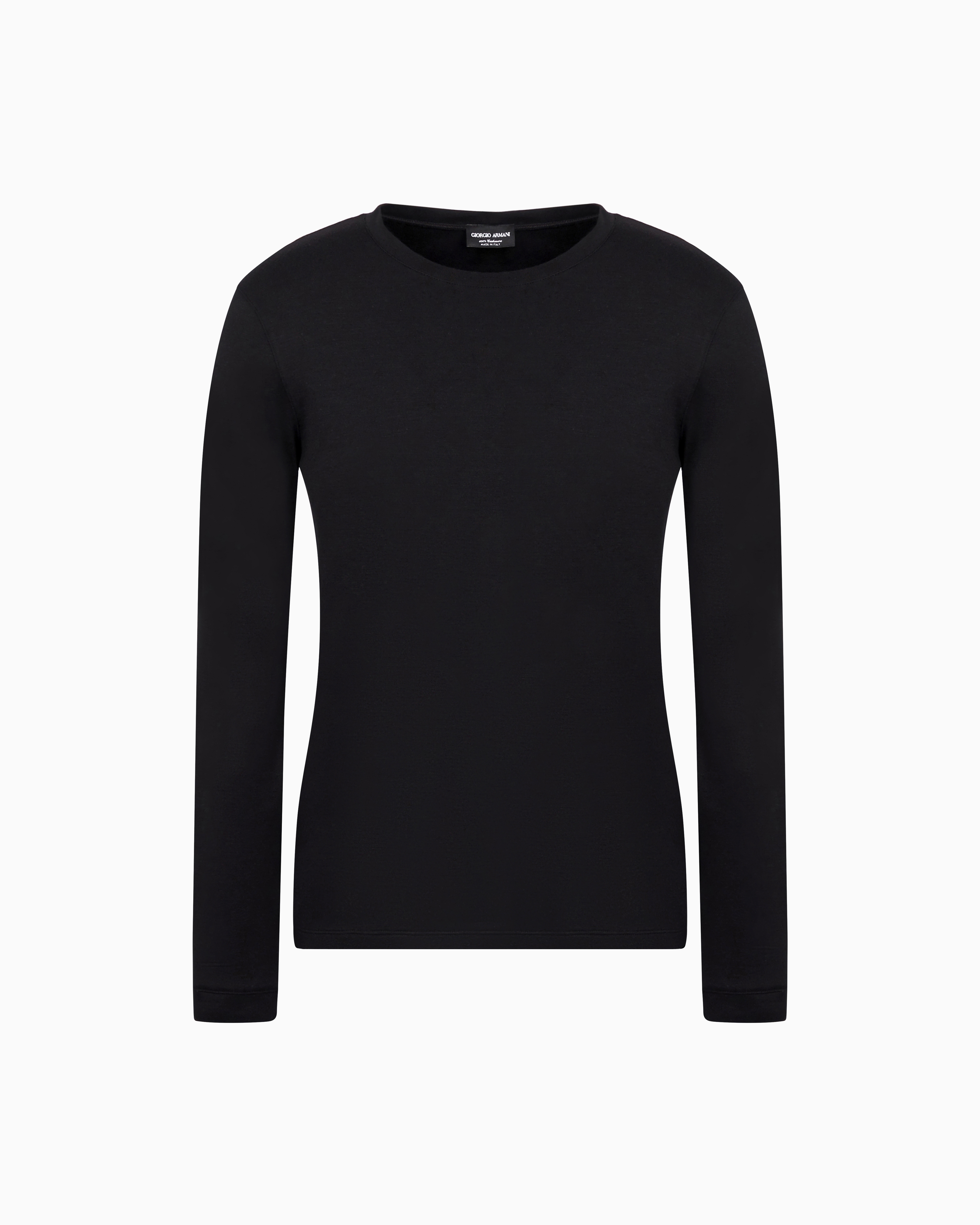 Pure cashmere interlock crew-neck jumper | Giorgio Armani US