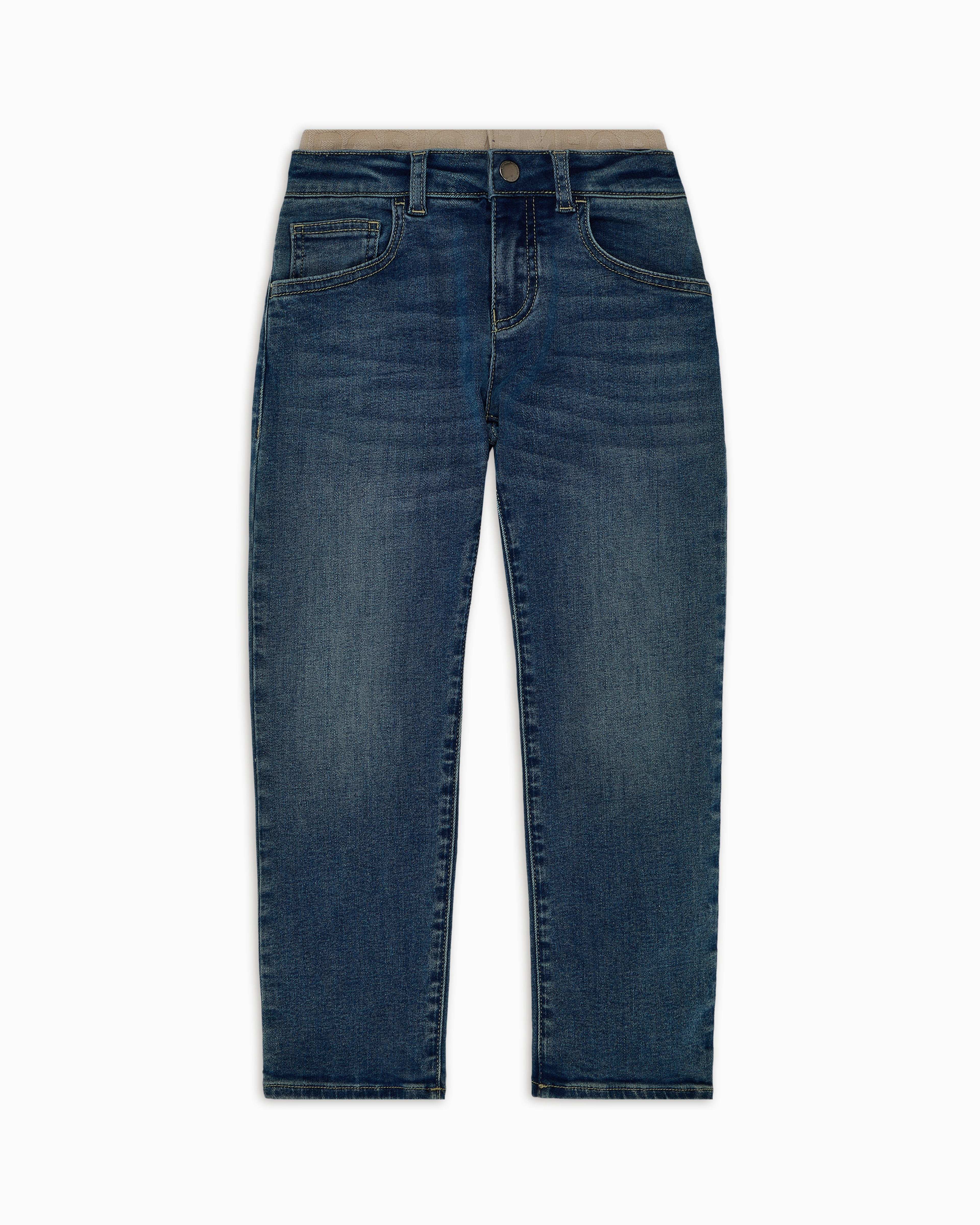 Emporio Armani - Denim jeans with elasticated logo waistband, Boy, Blue, Size: