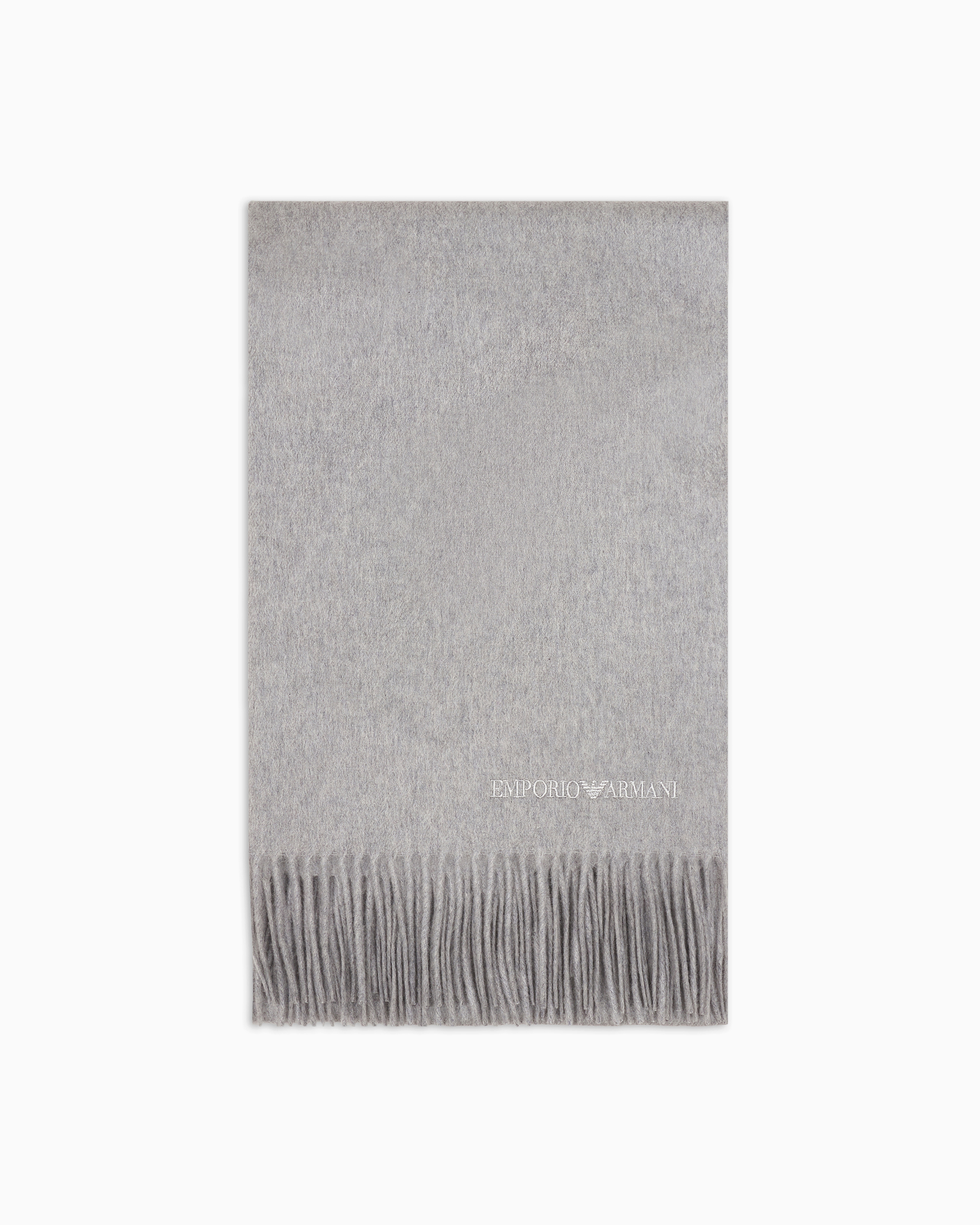 Emporio Armani - Casentino cashmere scarf, Woman, Grey, Size: TU