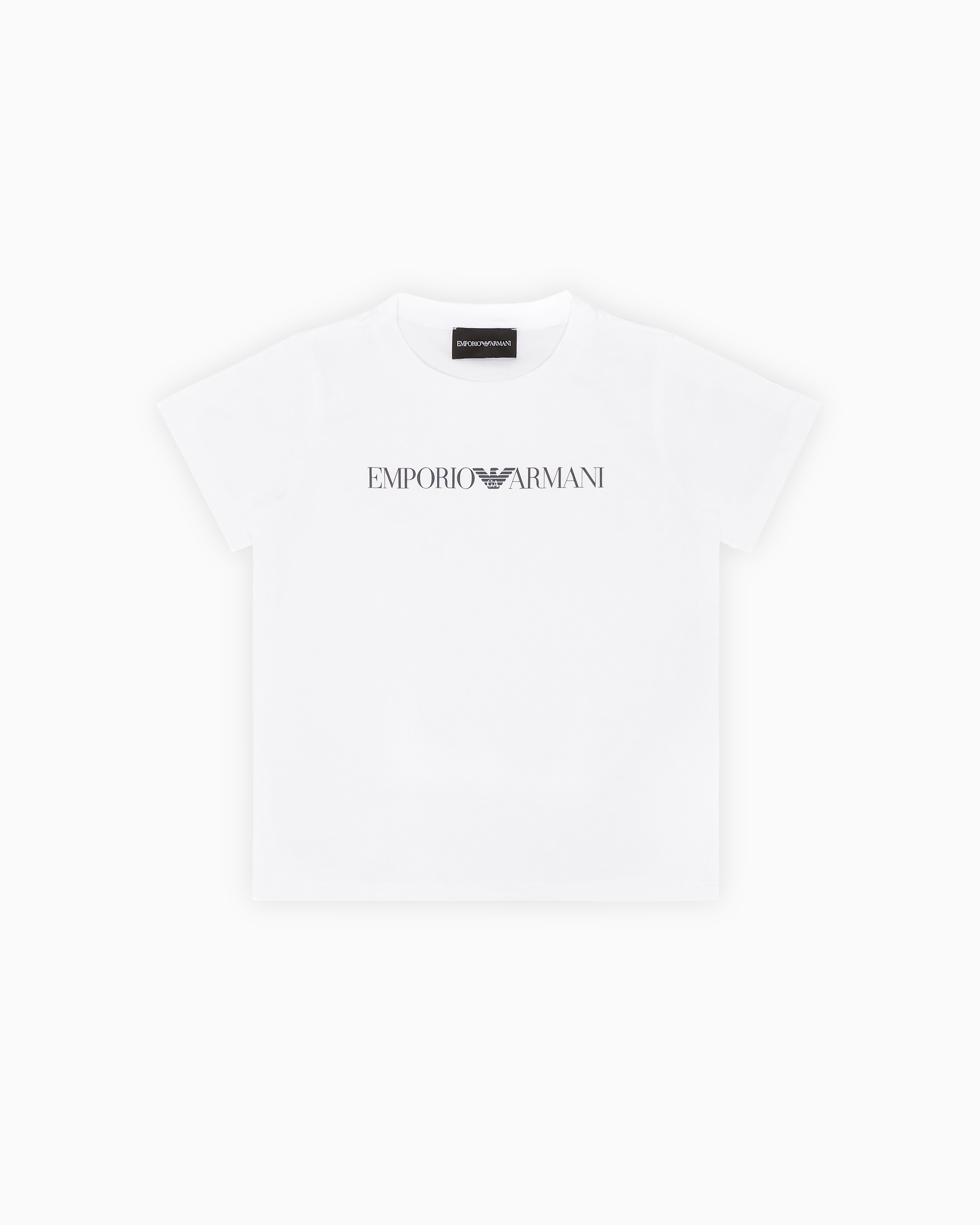 Emporio Armani - Pima-jersey T-shirt with logo, Boy, White, Size: