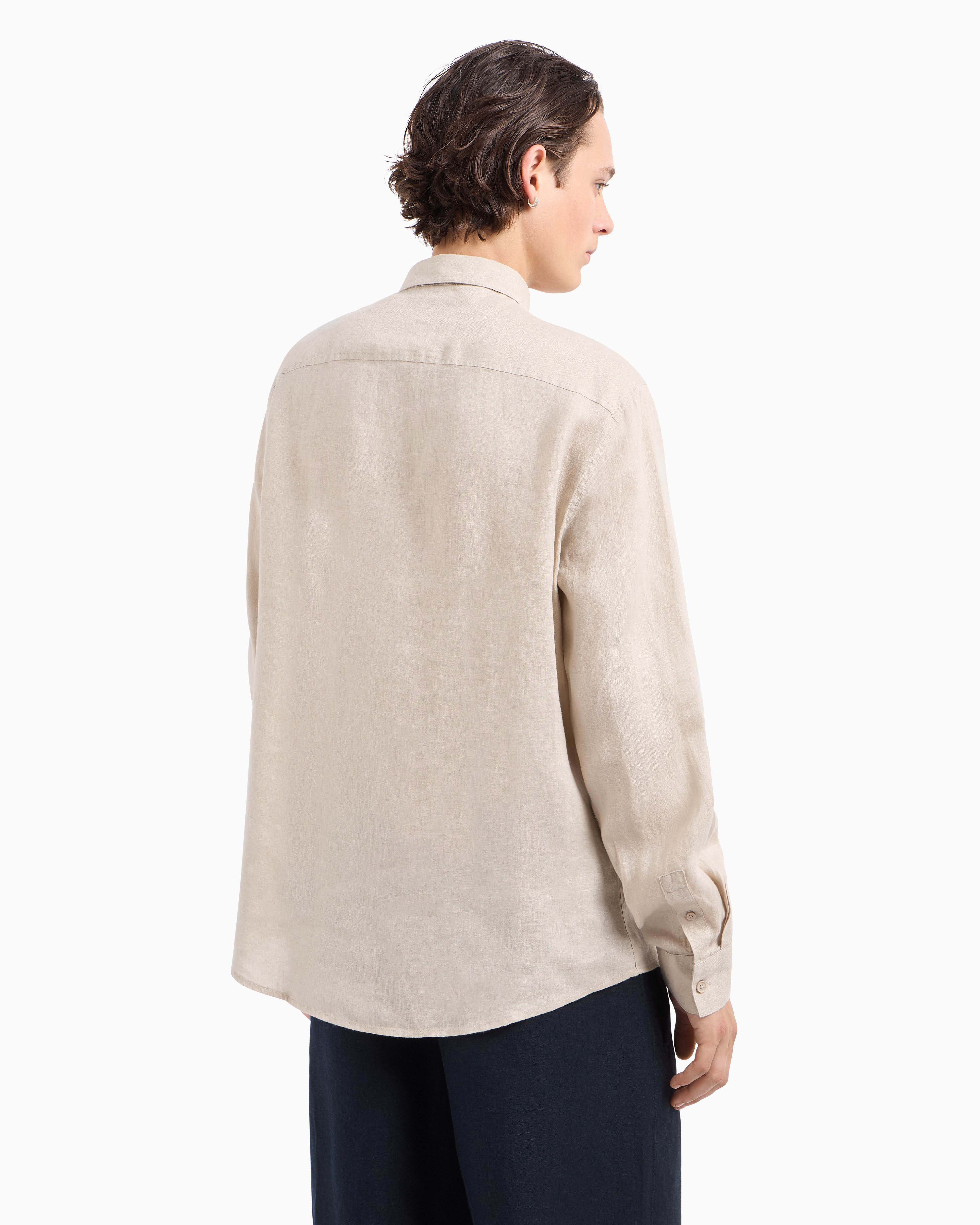 Armani Exchange - Regular fit cotton shirt, Man, Beige, Size: