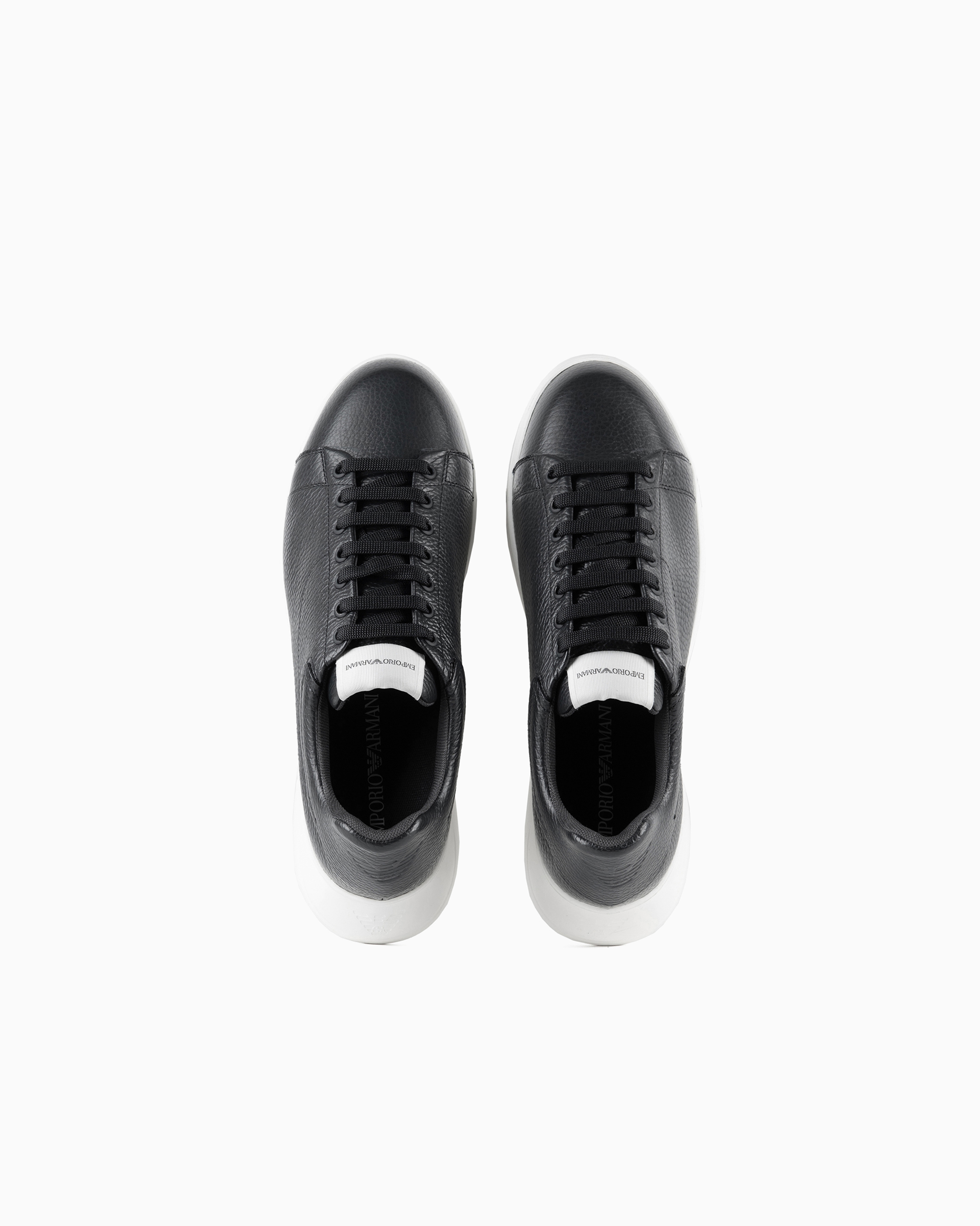 Tumbled leather sneakers | Emporio Armani