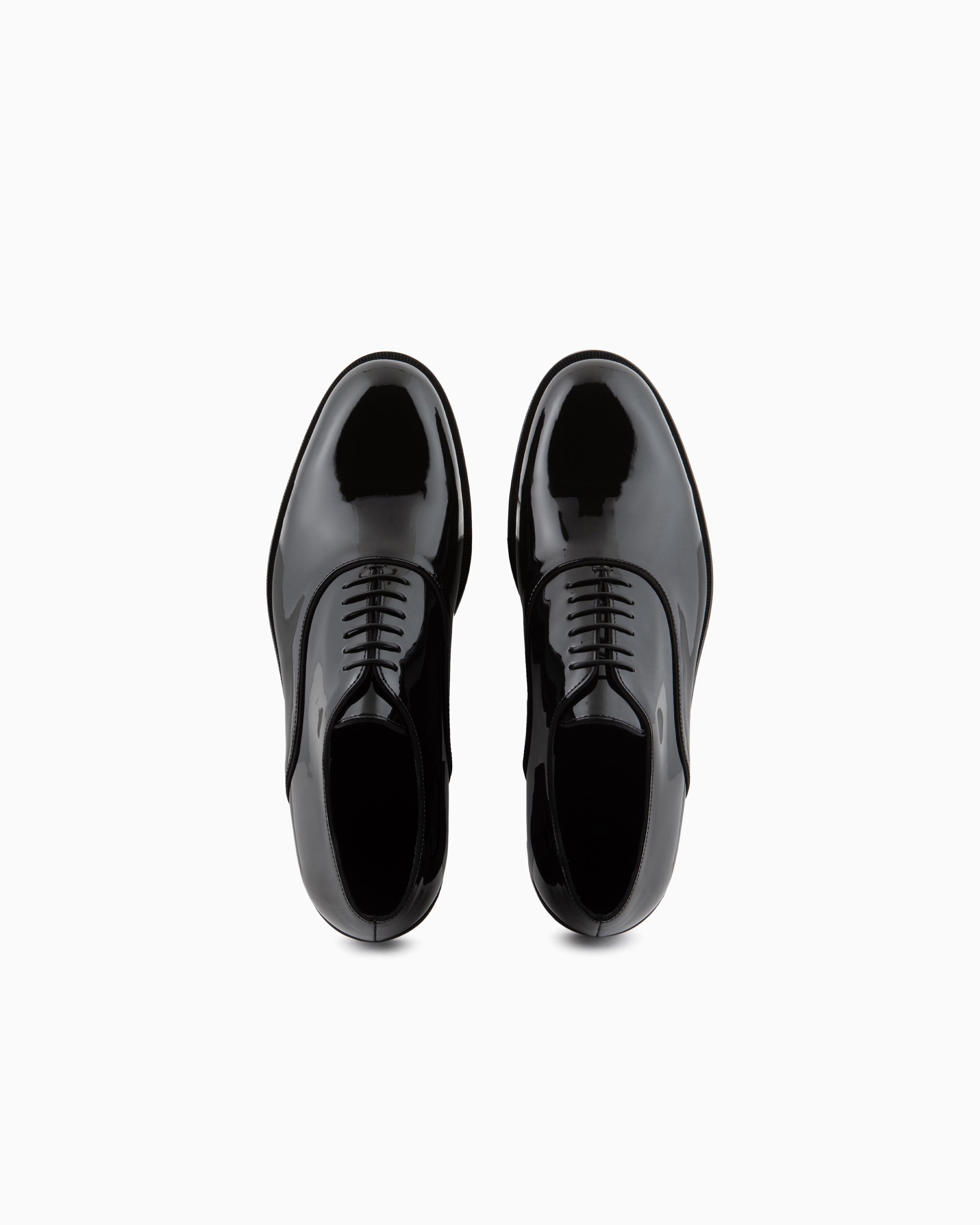 スニーカー Giorgio Armani Elegant Black Leather Trainers With Textured undefined