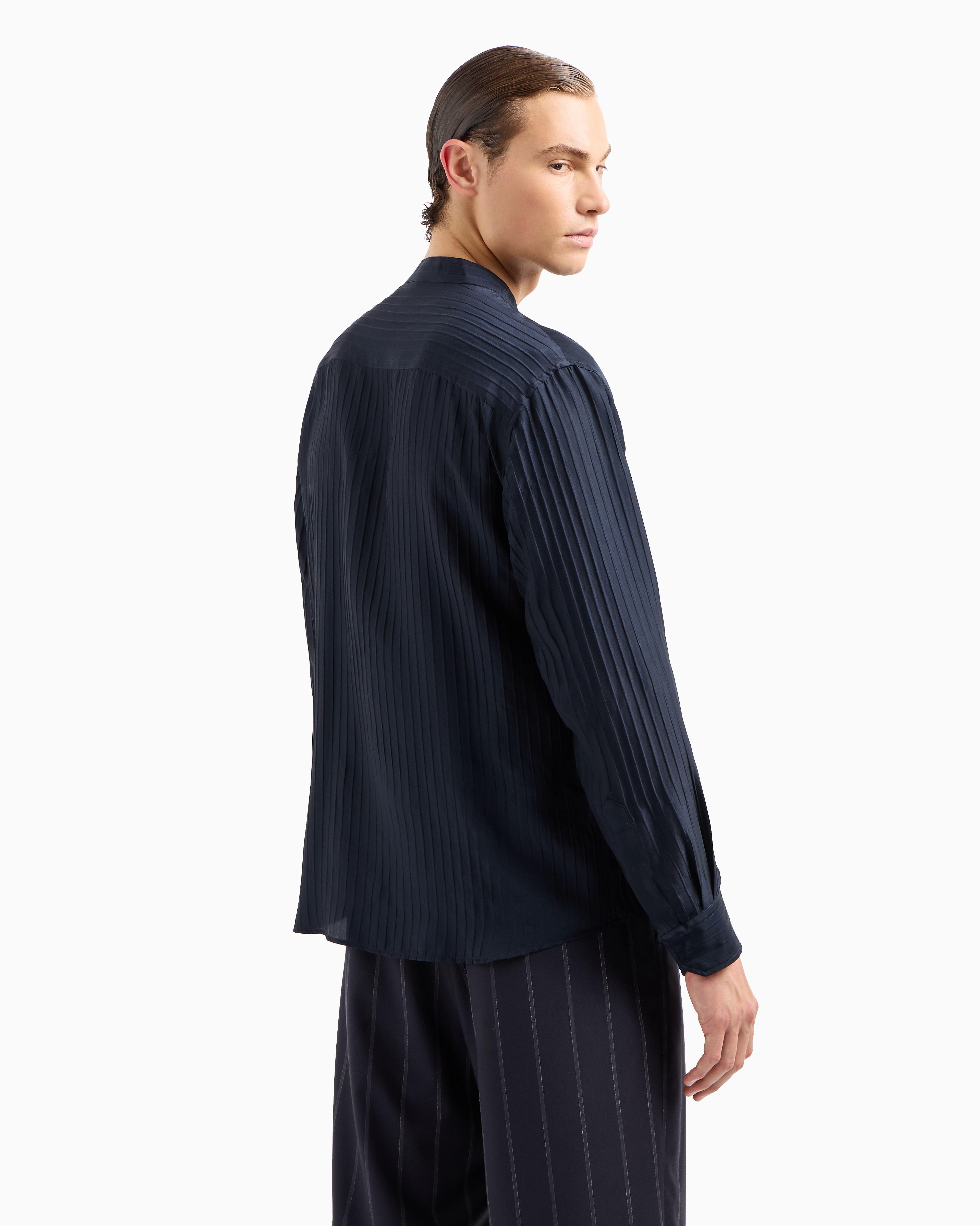【関税&送料込】Giorgio Armani Viscose And Cupro With Silk L Viscose and silk jacquard shirt | Giorgio Armani