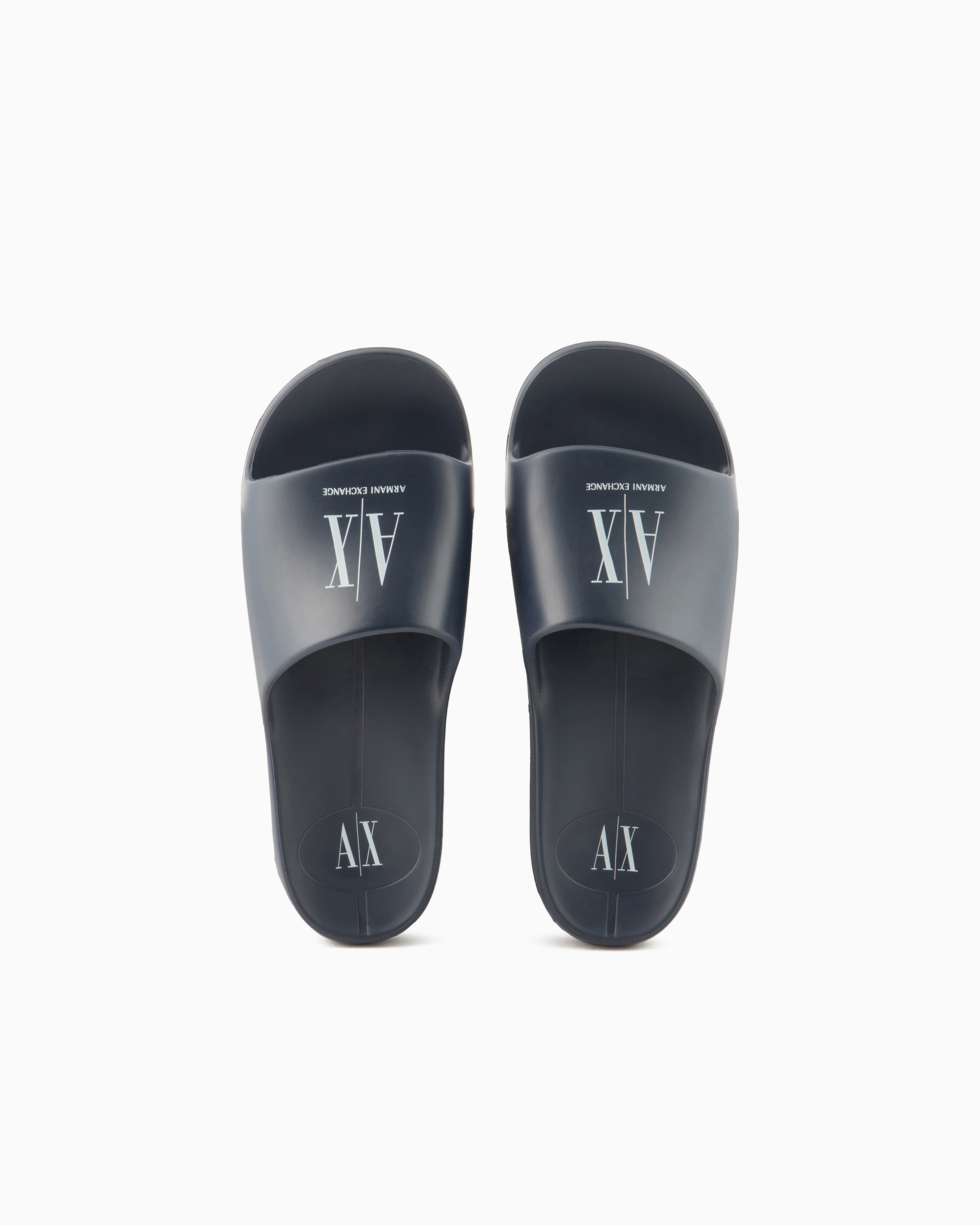 Armani Exchange - Slippers with Icon Project logo, Man, Navy Blue, Size: