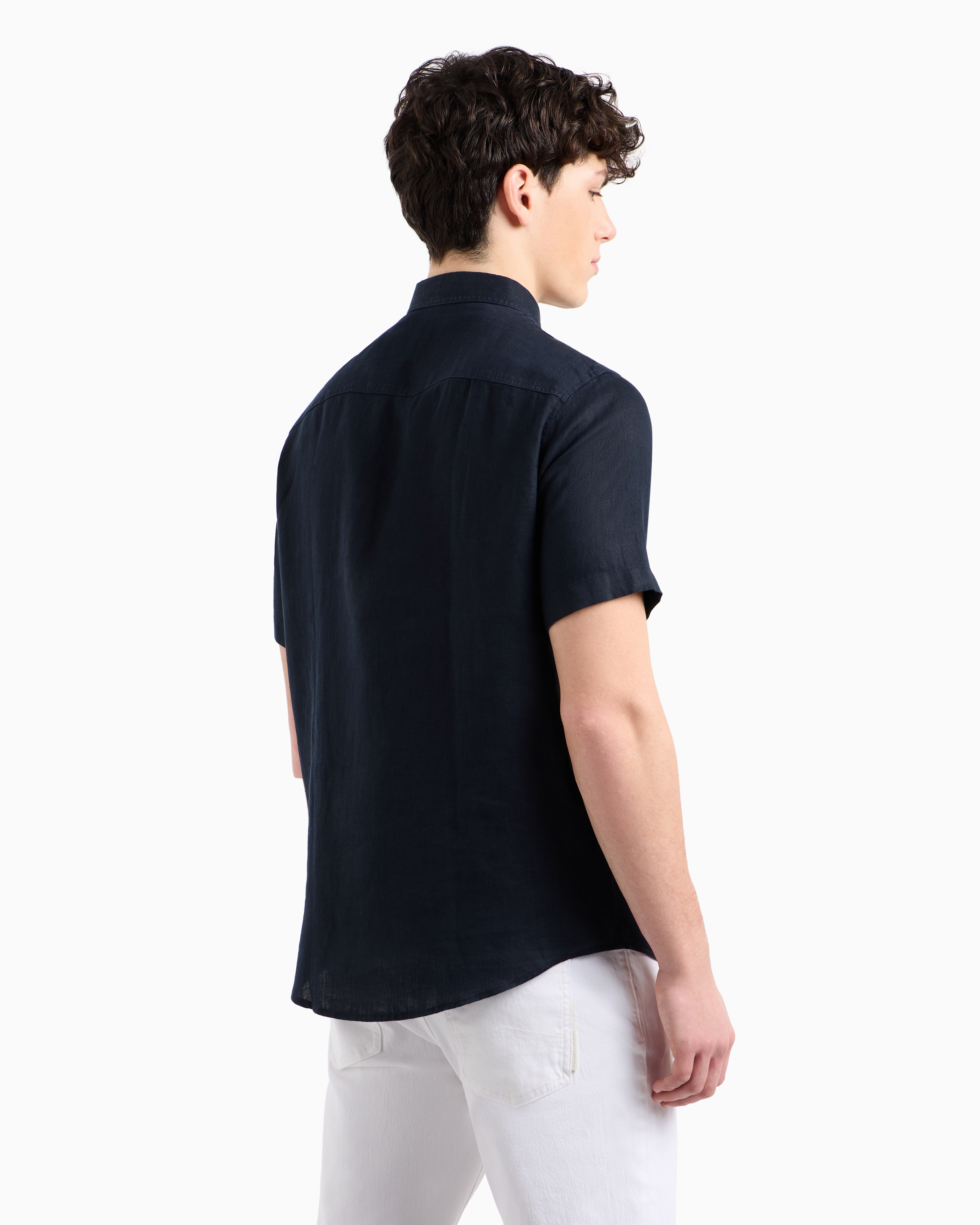 Armani Exchange - Casual Shirts, Man, Navy Blue, Size: