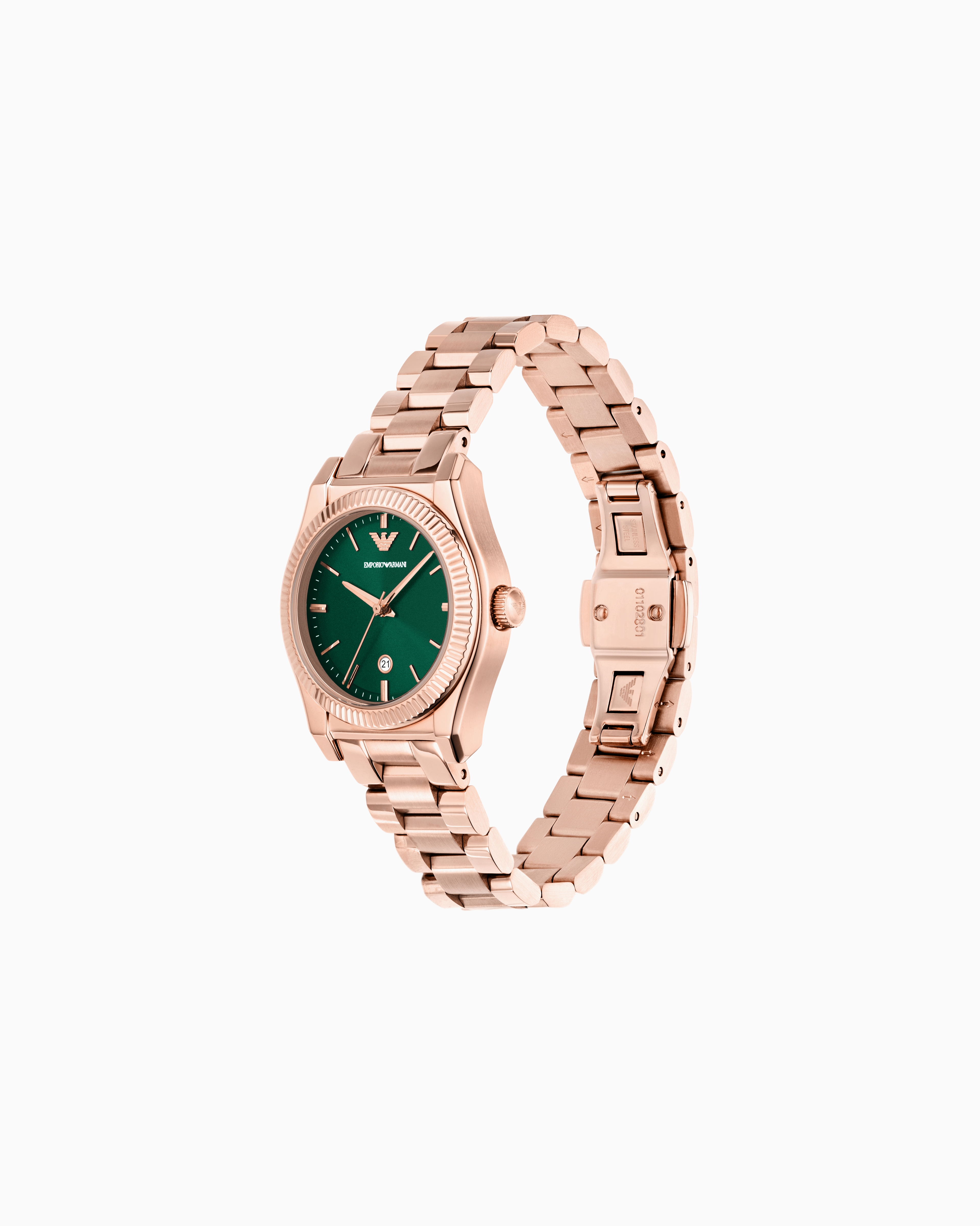 Three-Hand Date Rose Gold-Tone Stainless Steel Watch