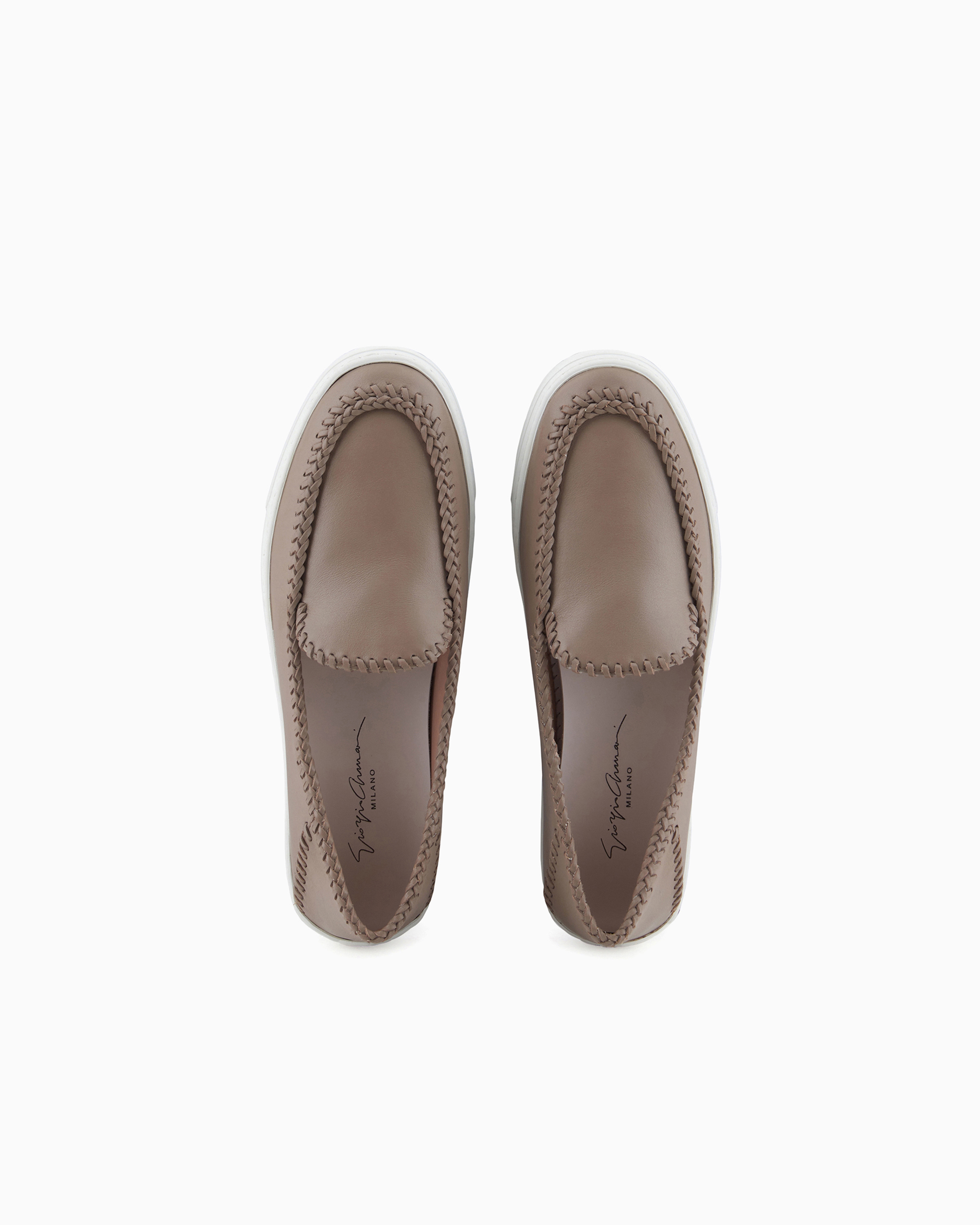 GIORGIO ARMANI ジョルジオアルマーニ　デッキシューズ　ビジネス スニーカー レザー／ファブリック | Giorgio Armani