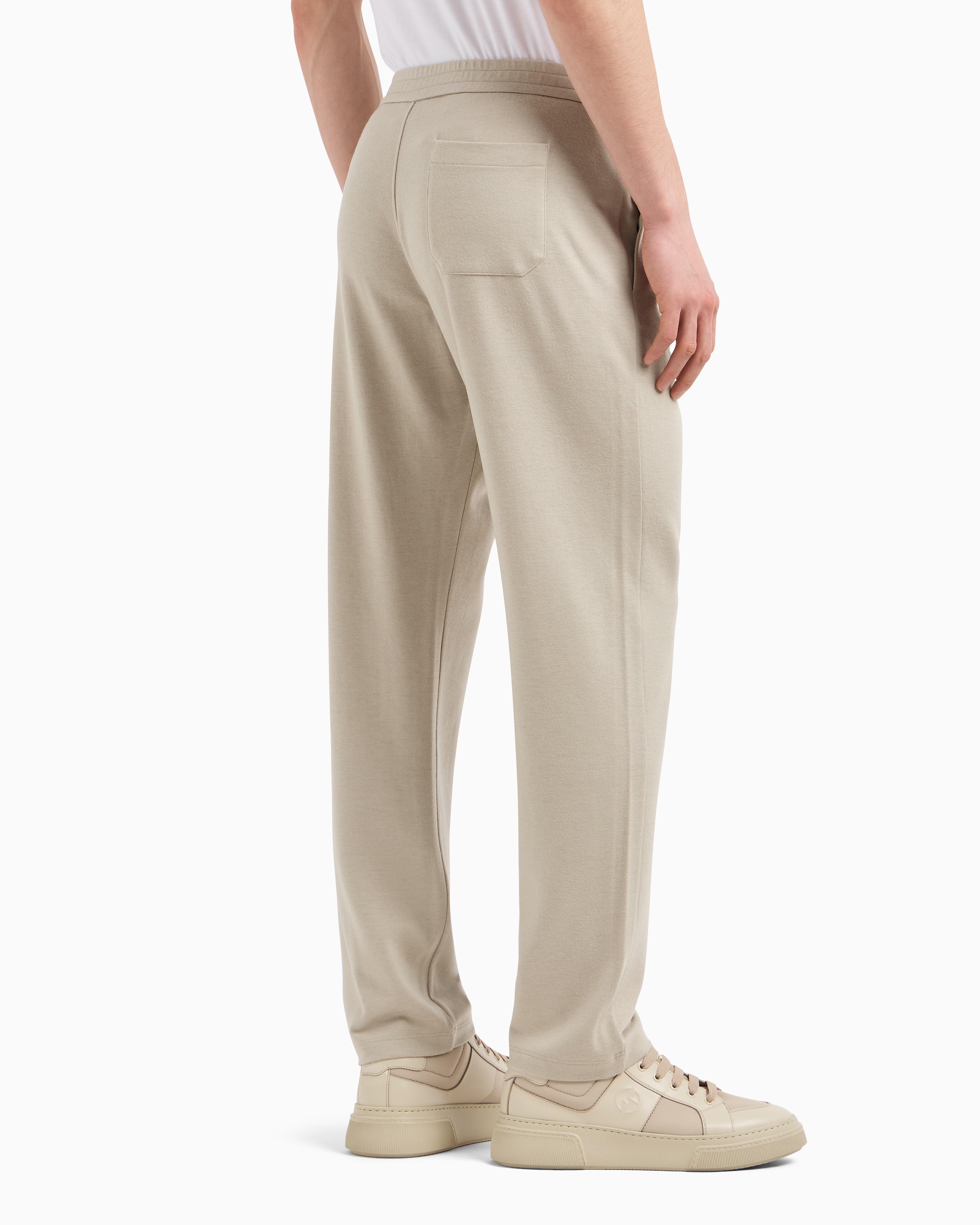 Giorgio Armani Trousers In Pure Cashmere Jersey Cloth In Neutral
