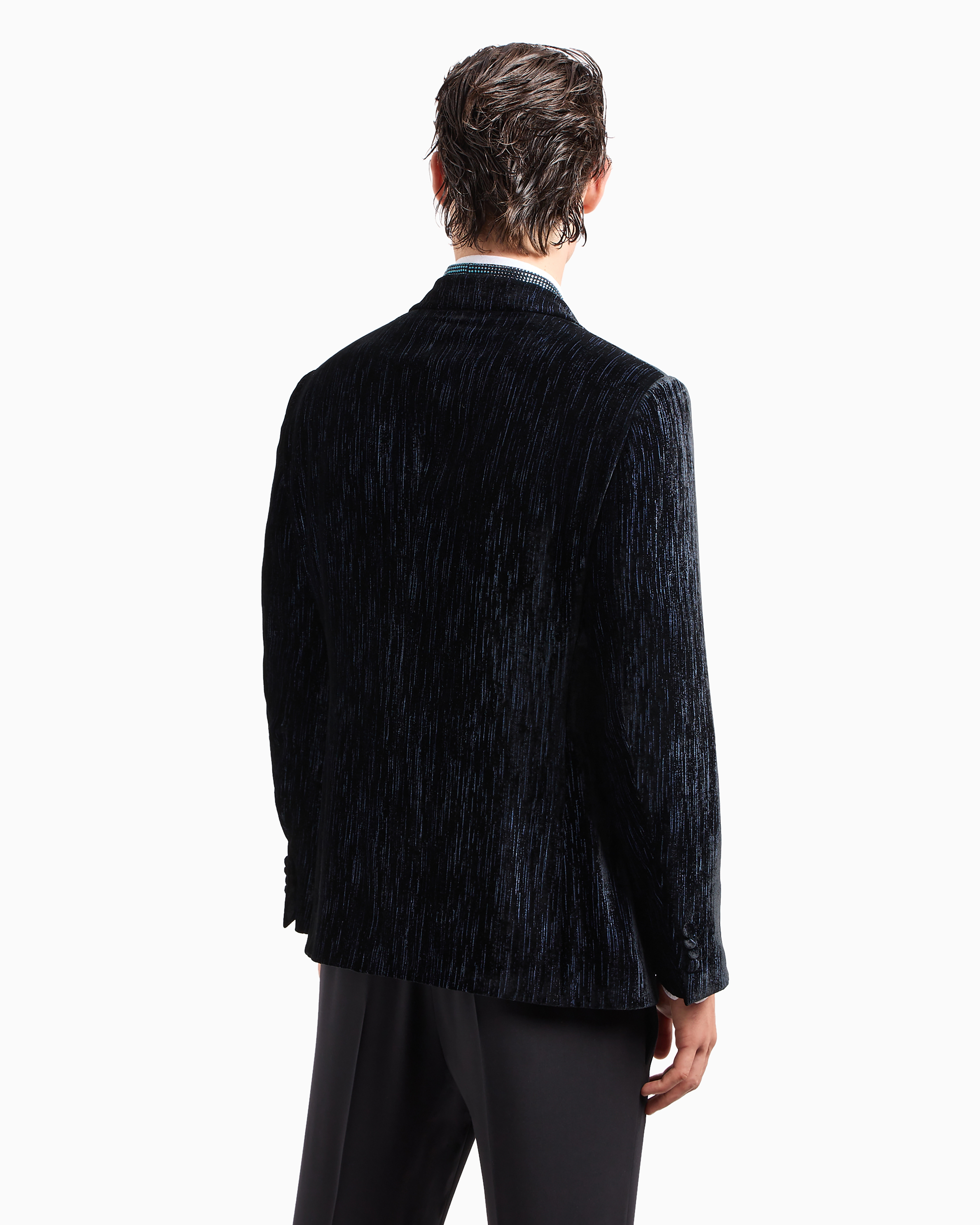 GIORGIO ARMANI ツイードジャケット　48 Giorgio Armani】ジョルジオアルマーニ『黒タグ UPTON size48