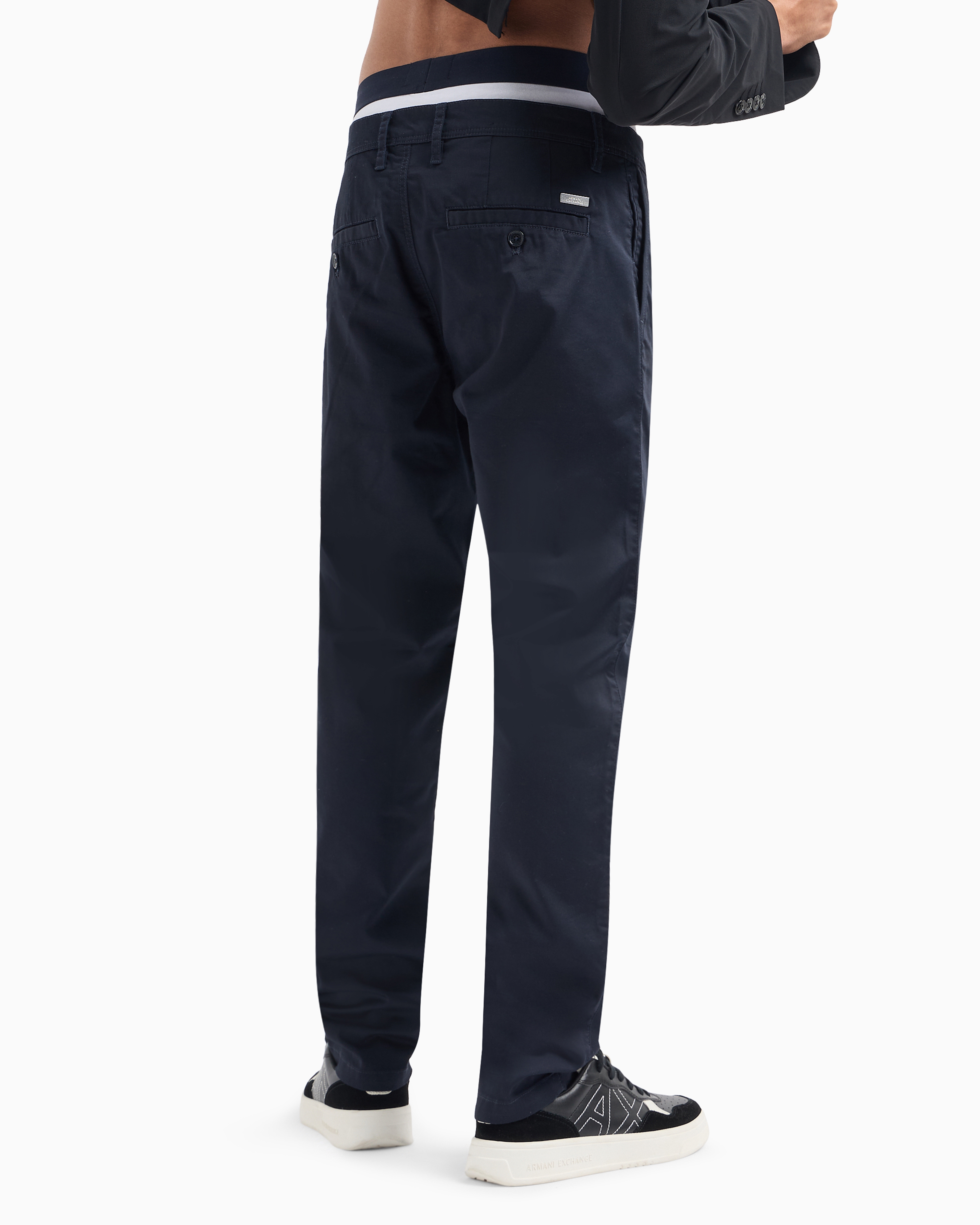 Armani Exchange - Regular fit gabardine trousers, Man, Blue, Size: