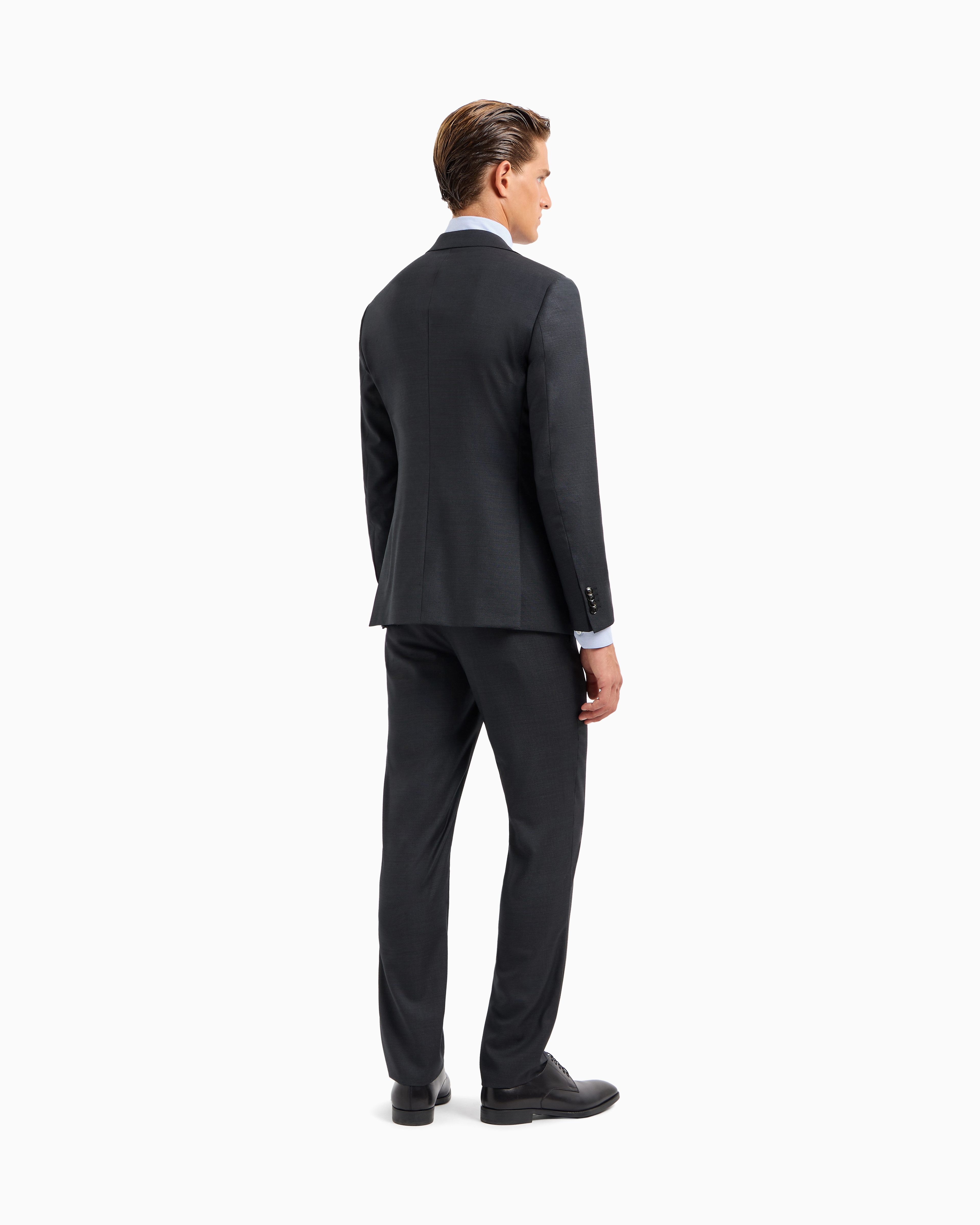 Soho Line single-breasted suit in pinpoint-effect virgin