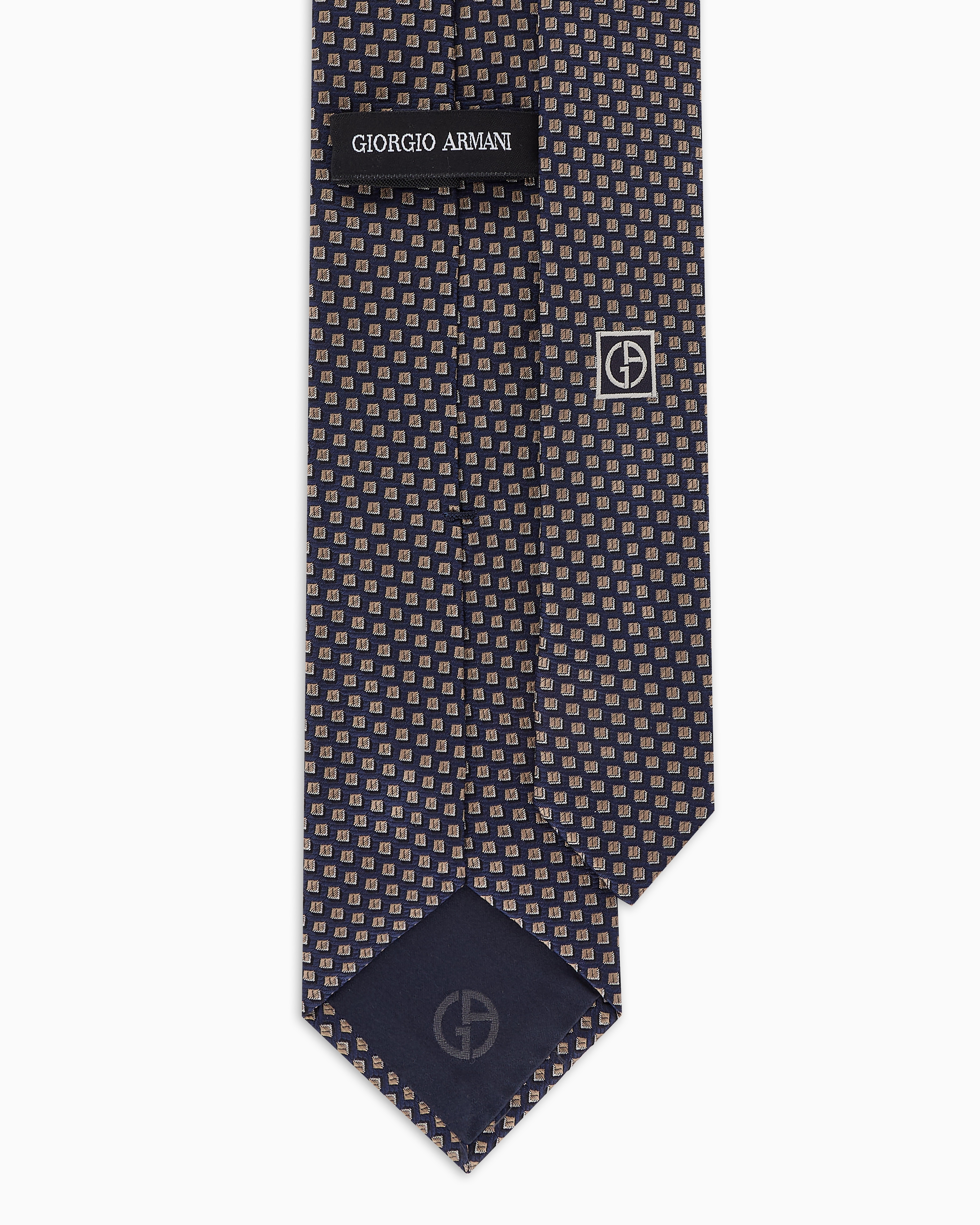【新品】Giorgio Armani 幾何学模様　100%シルクストール 新品】Giorgio Armani 幾何学模様 100%シルクストール