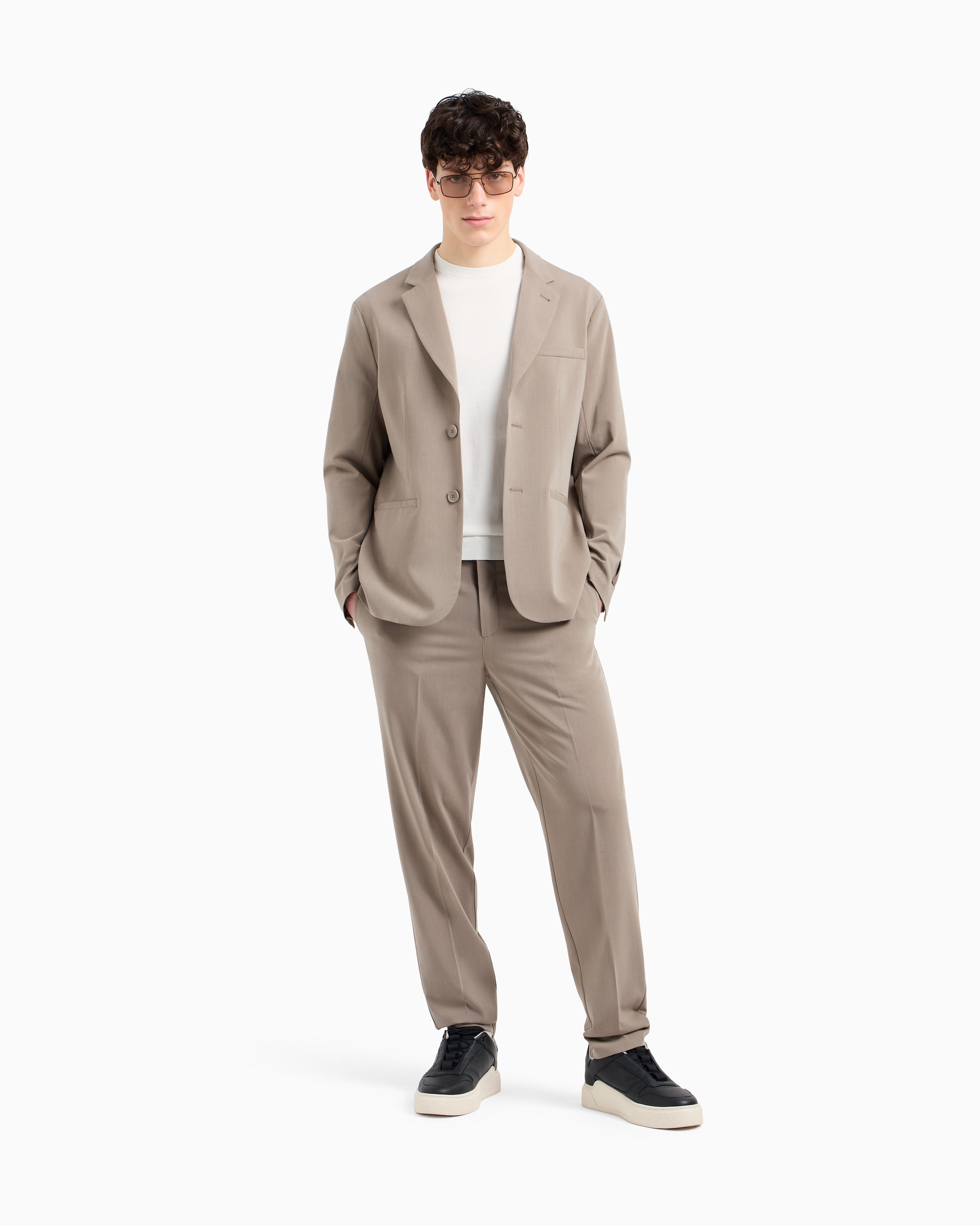 ICON ウールミックス シングルブレストジャケット | Armani Exchange