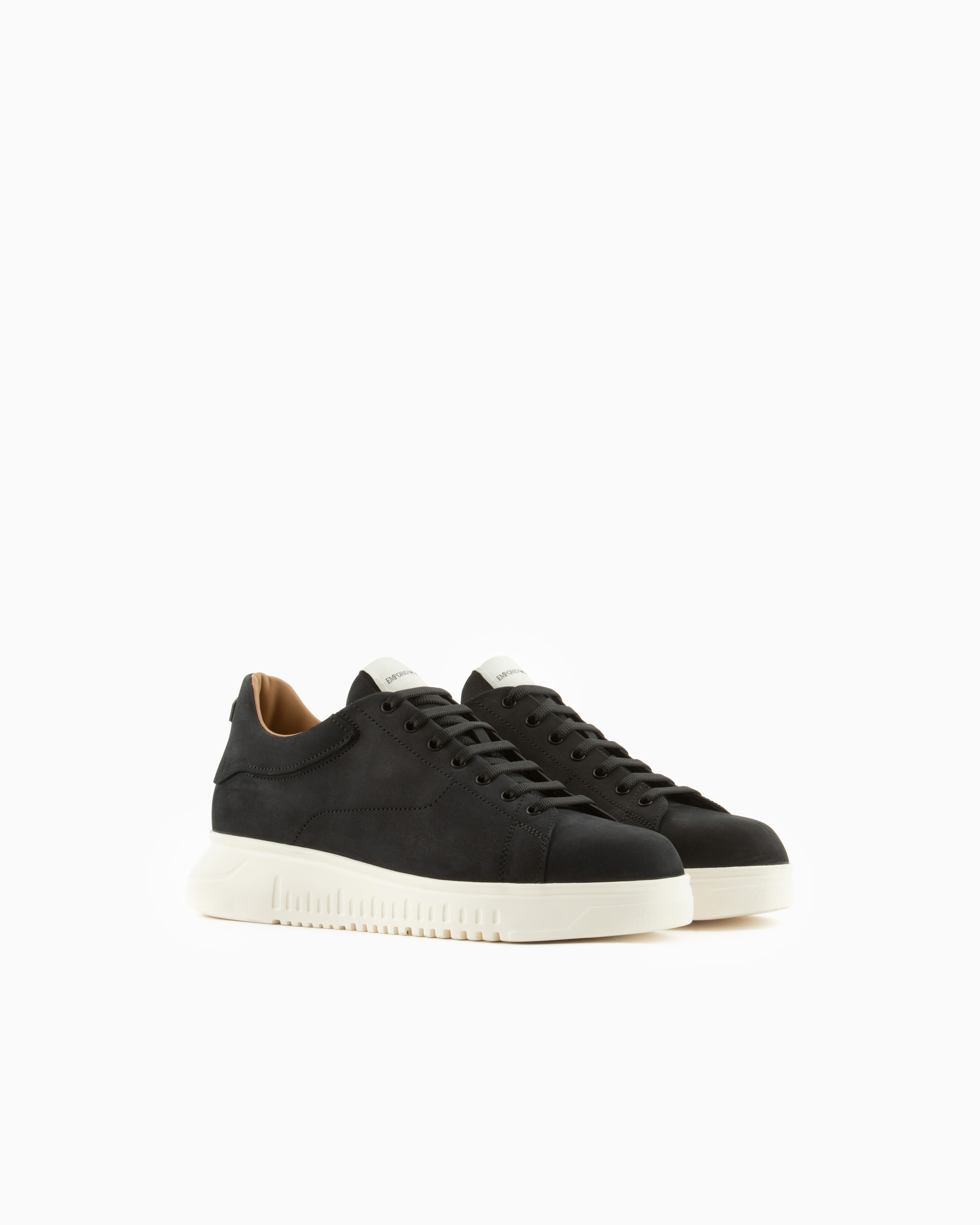 Emporio Armani◆半透明ソール レザースニーカー 2色 国内未入荷 スニーカー レザー ラバーバック＆ローレットソール | Emporio