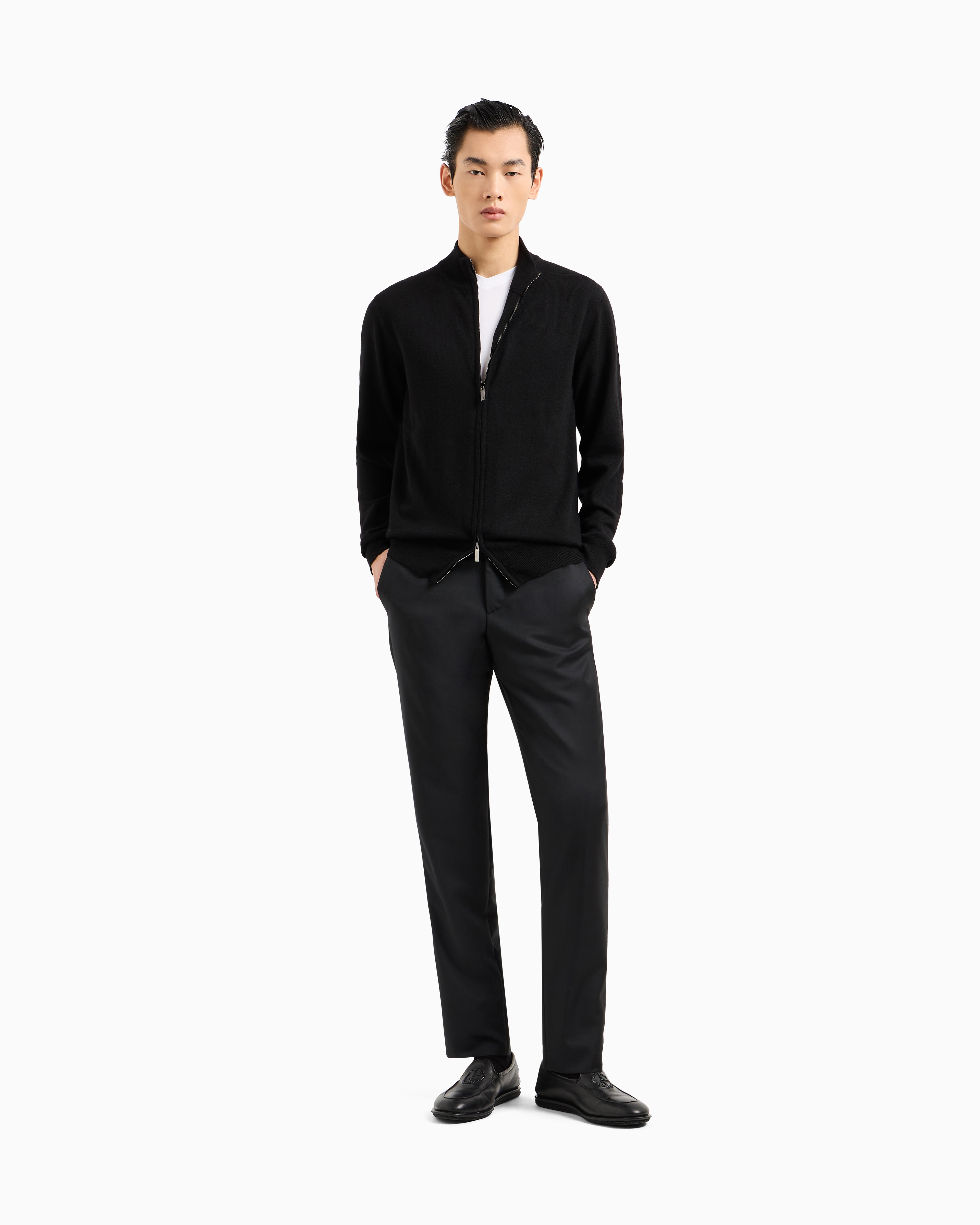 T-shirt con scollo a V Icon in jersey di viscosa stretch