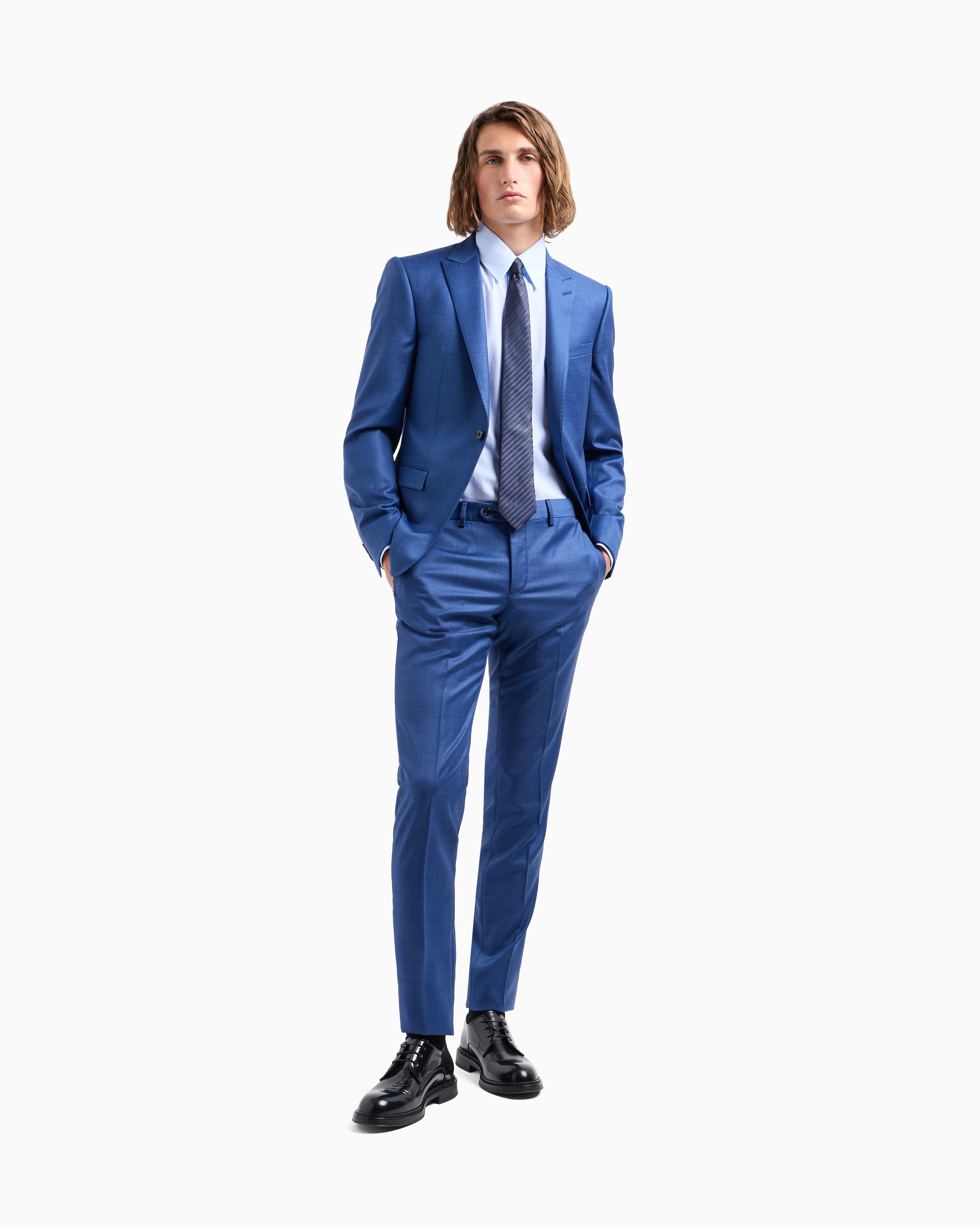 未使用 未処理 GIORGIO ARMANI TOKYO ブラックスーツ 1円〜 未使用級 GIORGIO ARMANI 現行タグ カシミヤ混 ジョルジオ