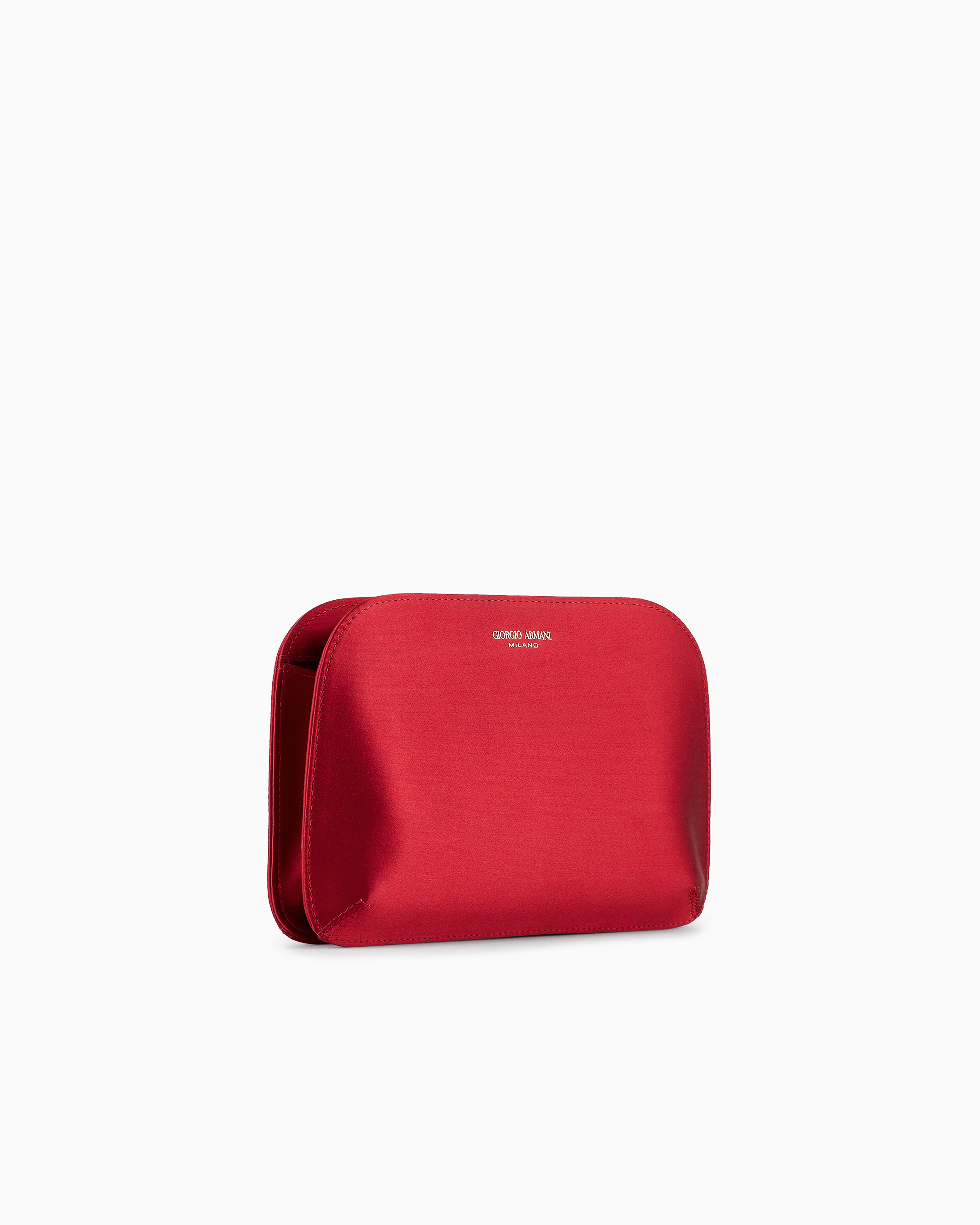 Giorgio Armani Satin La Prima Clutch Bag In Red