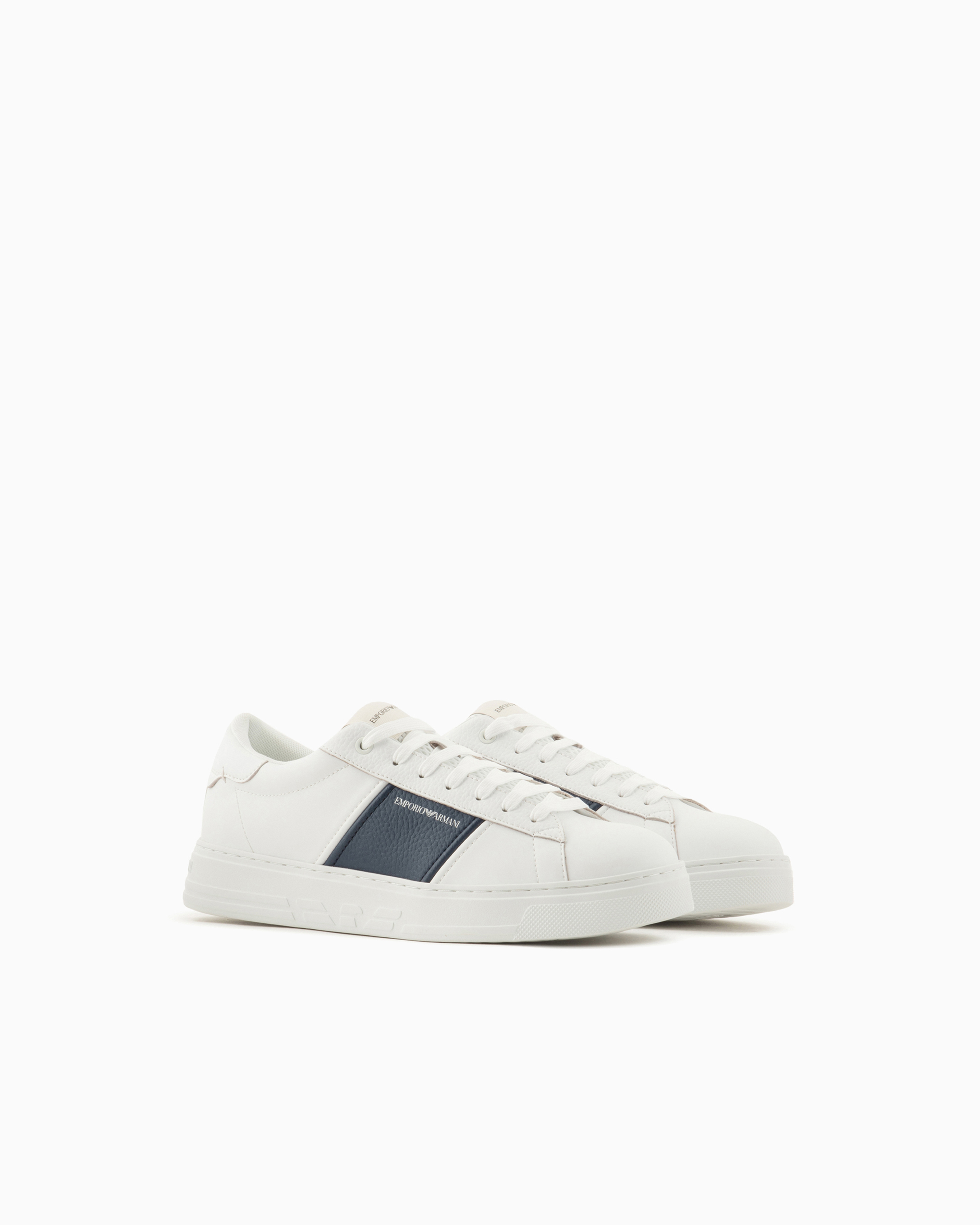 EMPORIO ARMANI メッシュ&レザー スニーカー EMPORIO ARMANI メッシュ&レザー スニーカー | THE OUTNET